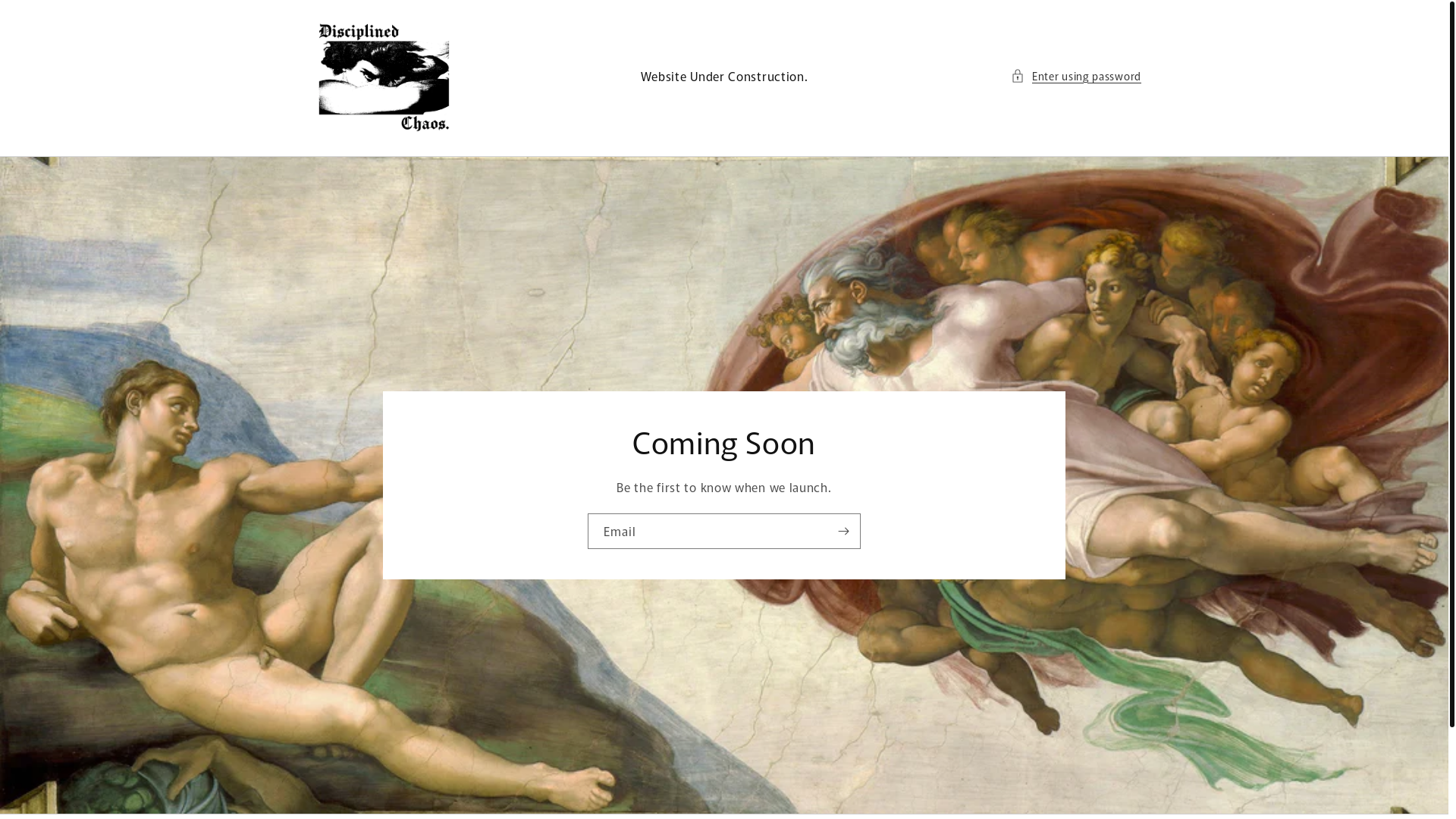 website screenshot of https://disciplinedchaos.ca/