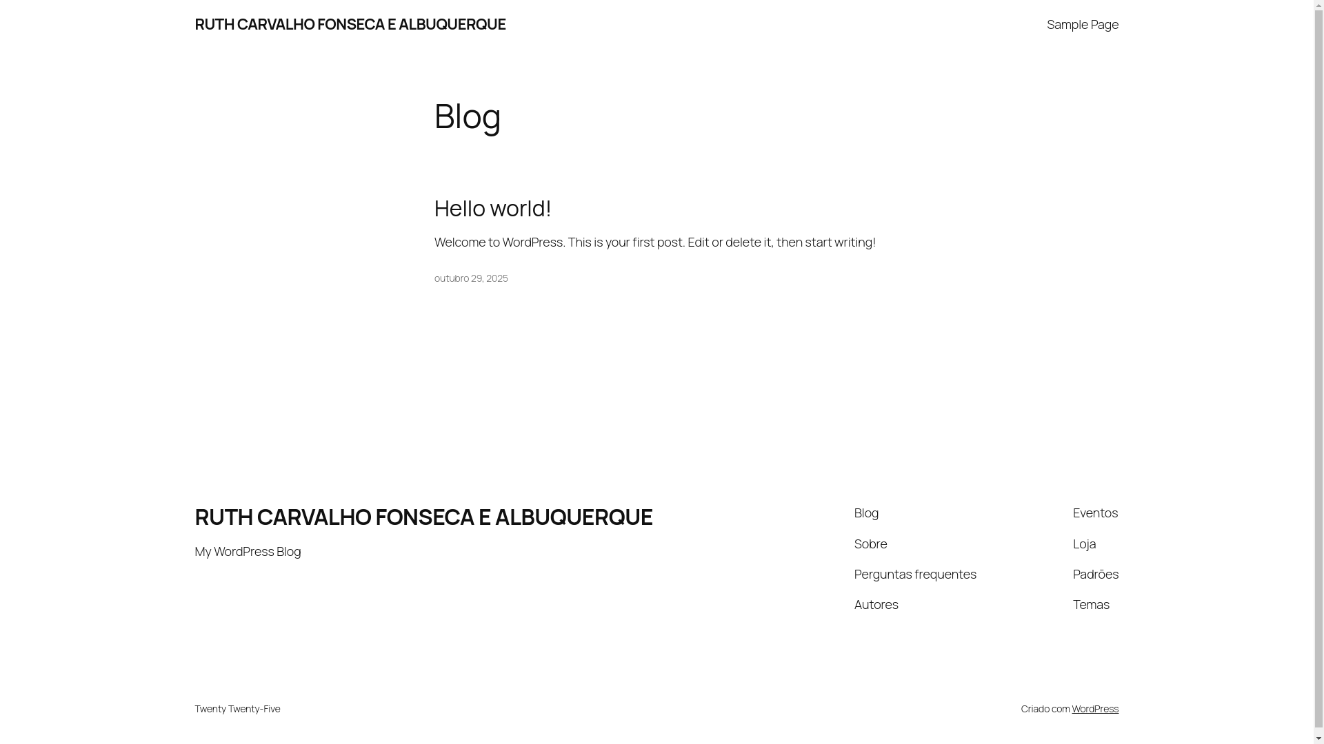 website screenshot of https://draruthcarvalho.com.br/