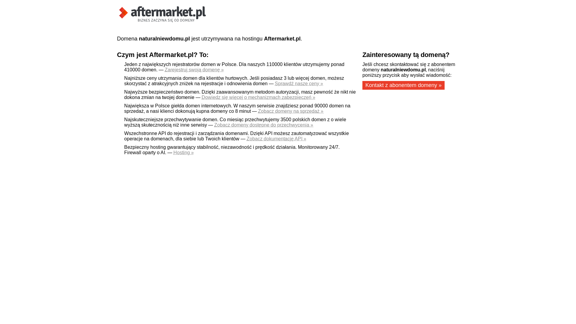 website screenshot of https://naturalniewdomu.pl/