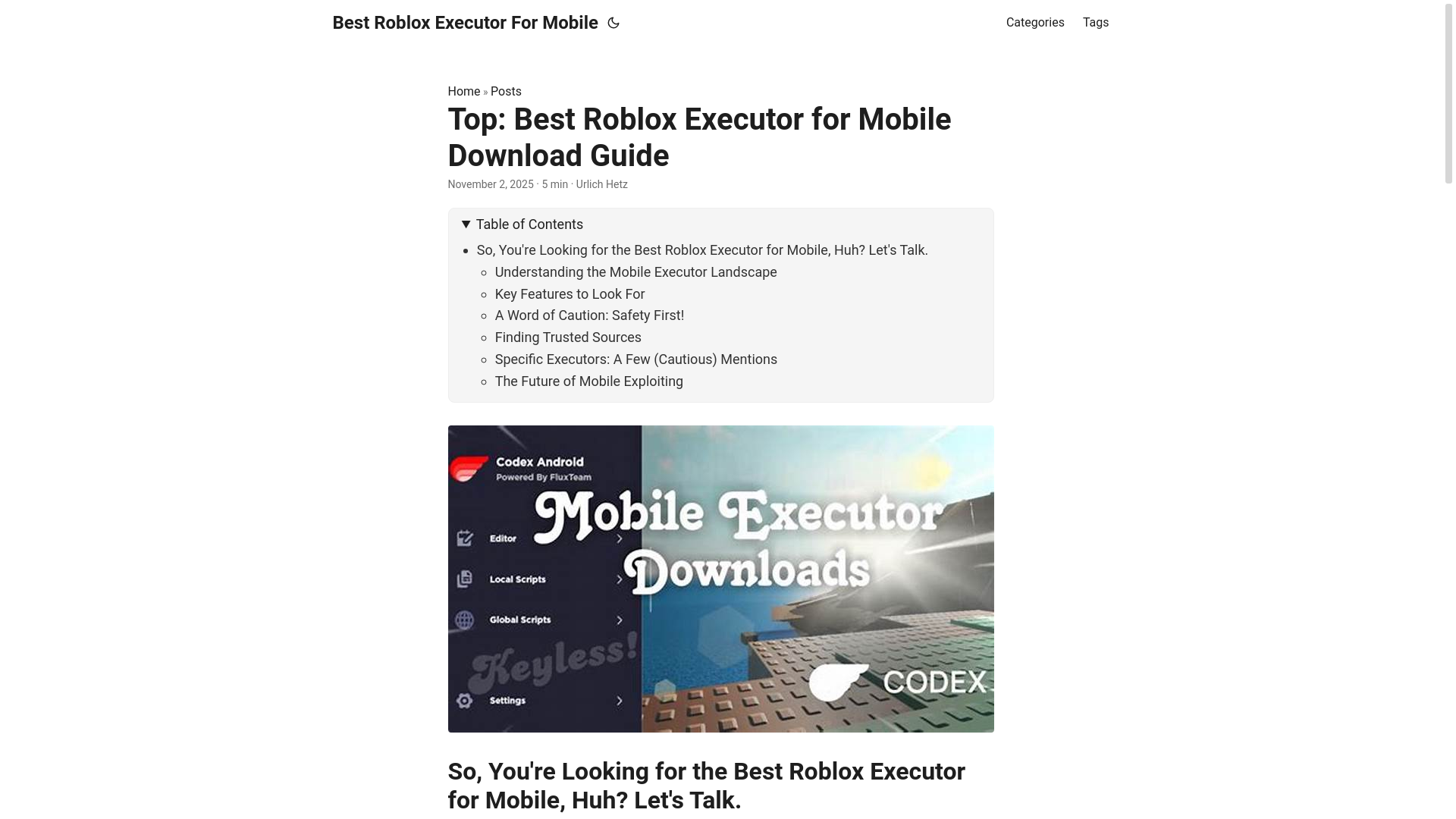 website screenshot of https://best-roblox-executor-for-mobile.pages.dev/