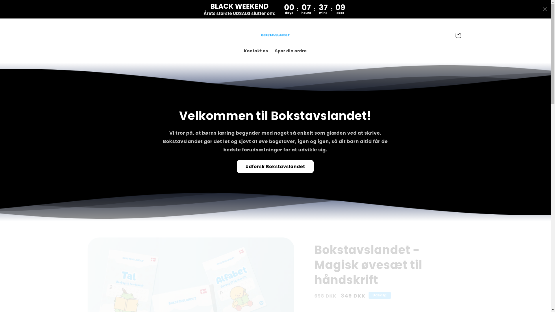 website screenshot of https://bogstavslandet.dk/