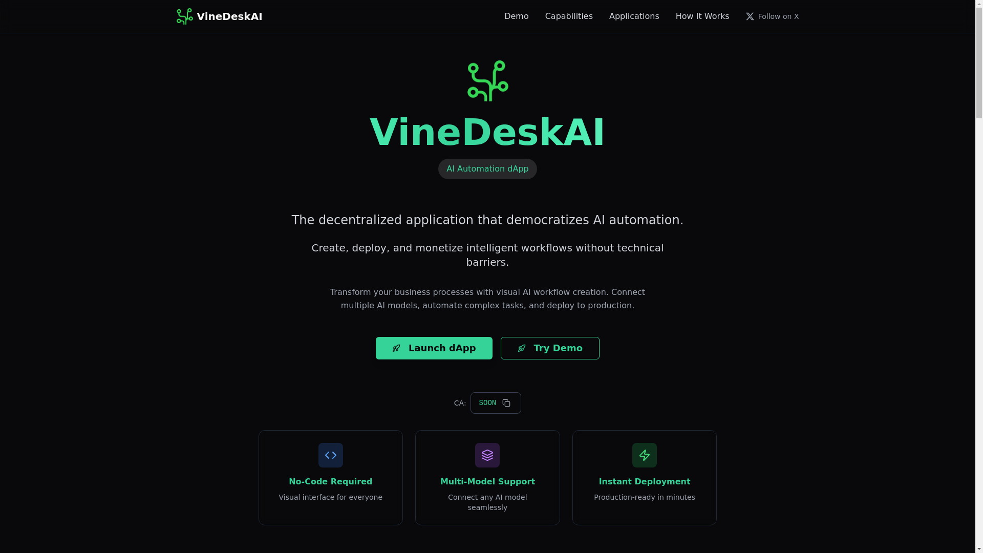 website screenshot of https://vinedesk.pro/