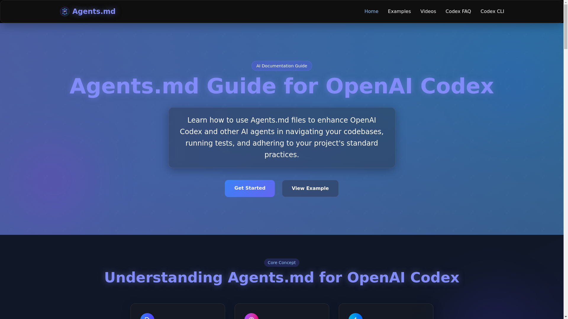 website screenshot of https://agentsmd.pages.dev/