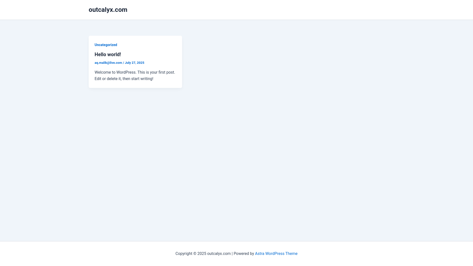 website screenshot of https://outcalyx.com/