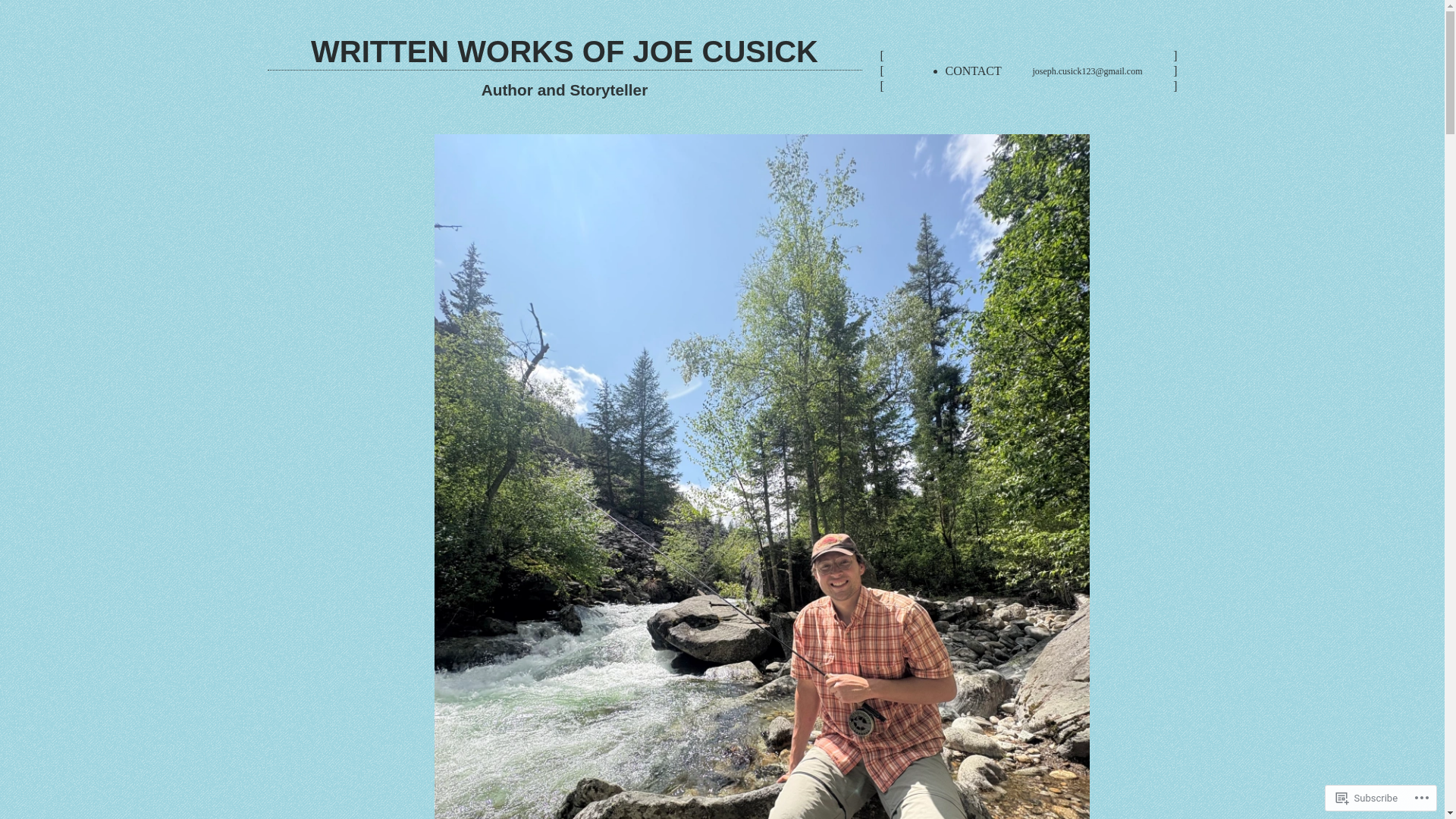 website screenshot of https://joecusickwriting.com/