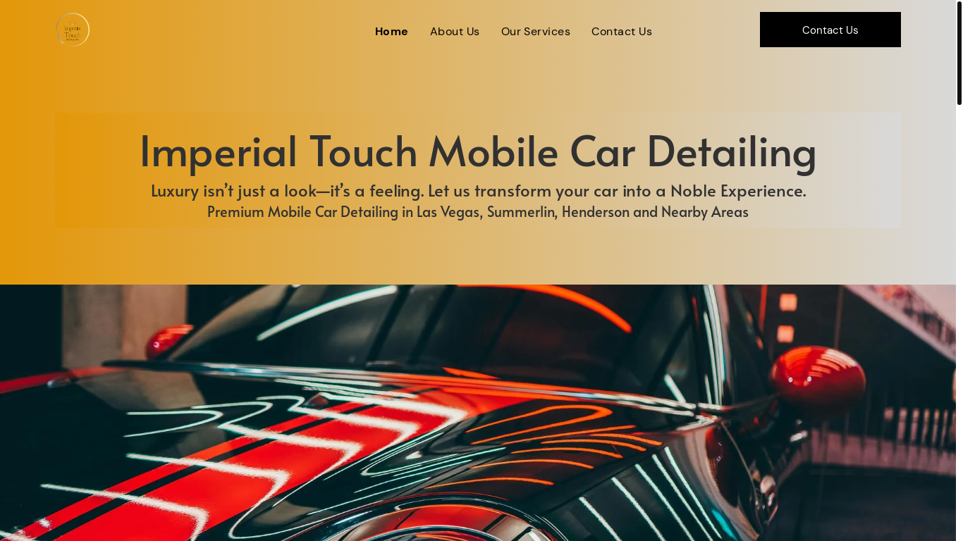 website screenshot of https://imperialtouchdetailing.com/