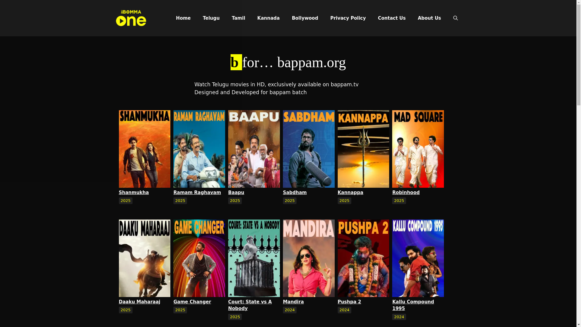 website screenshot of https://ibommabappam.tv/