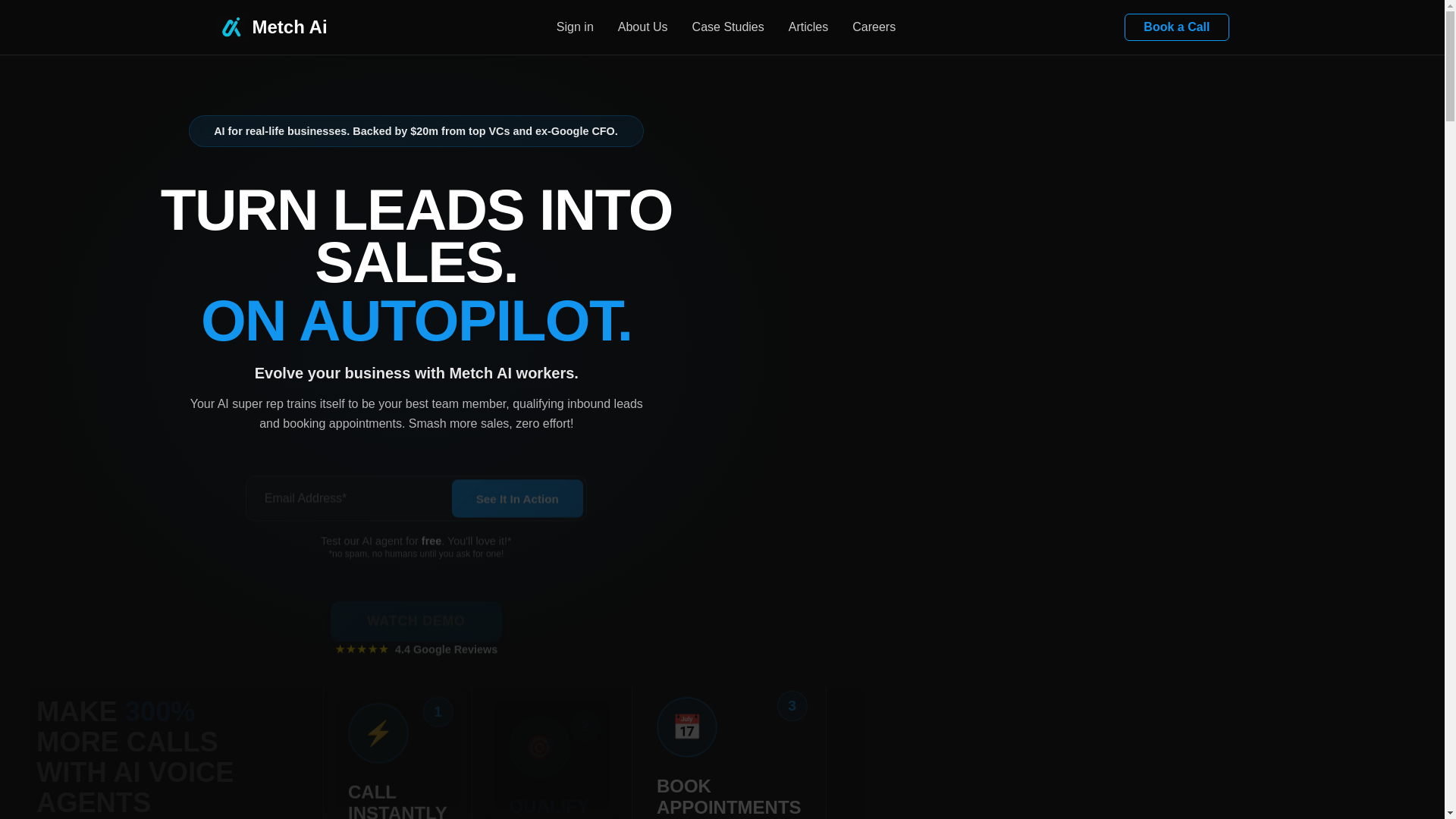 website screenshot of https://metchai.io/
