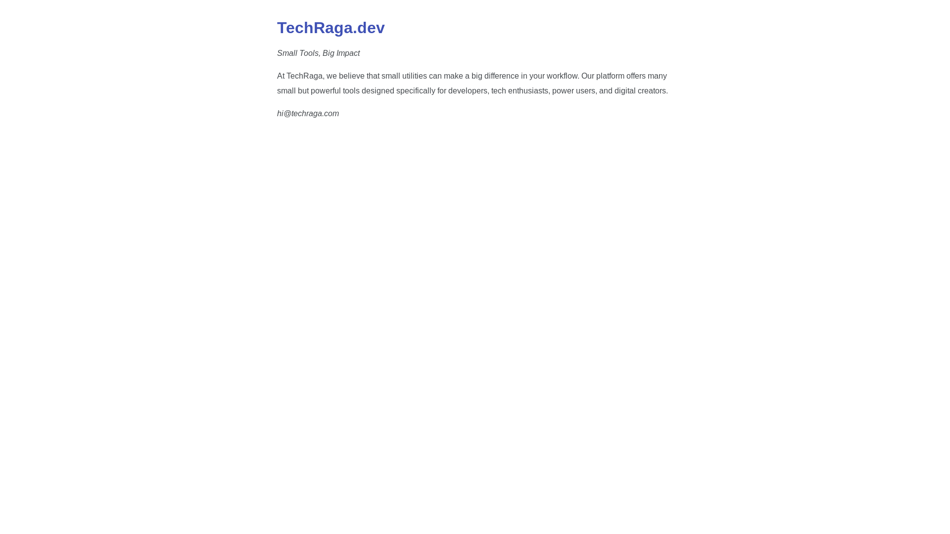 website screenshot of https://techraga-dev-website.pages.dev/