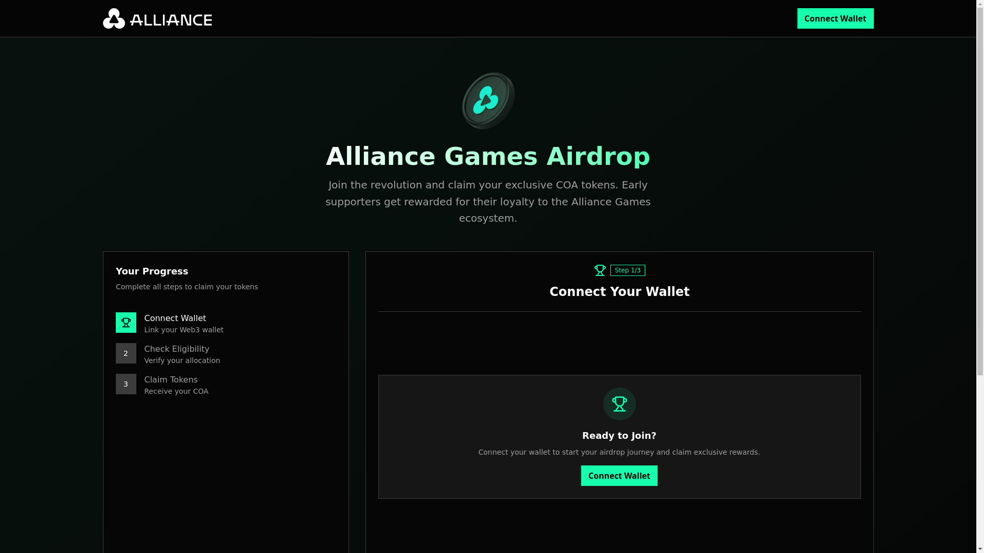 website screenshot of https://aliancegames.xyz/