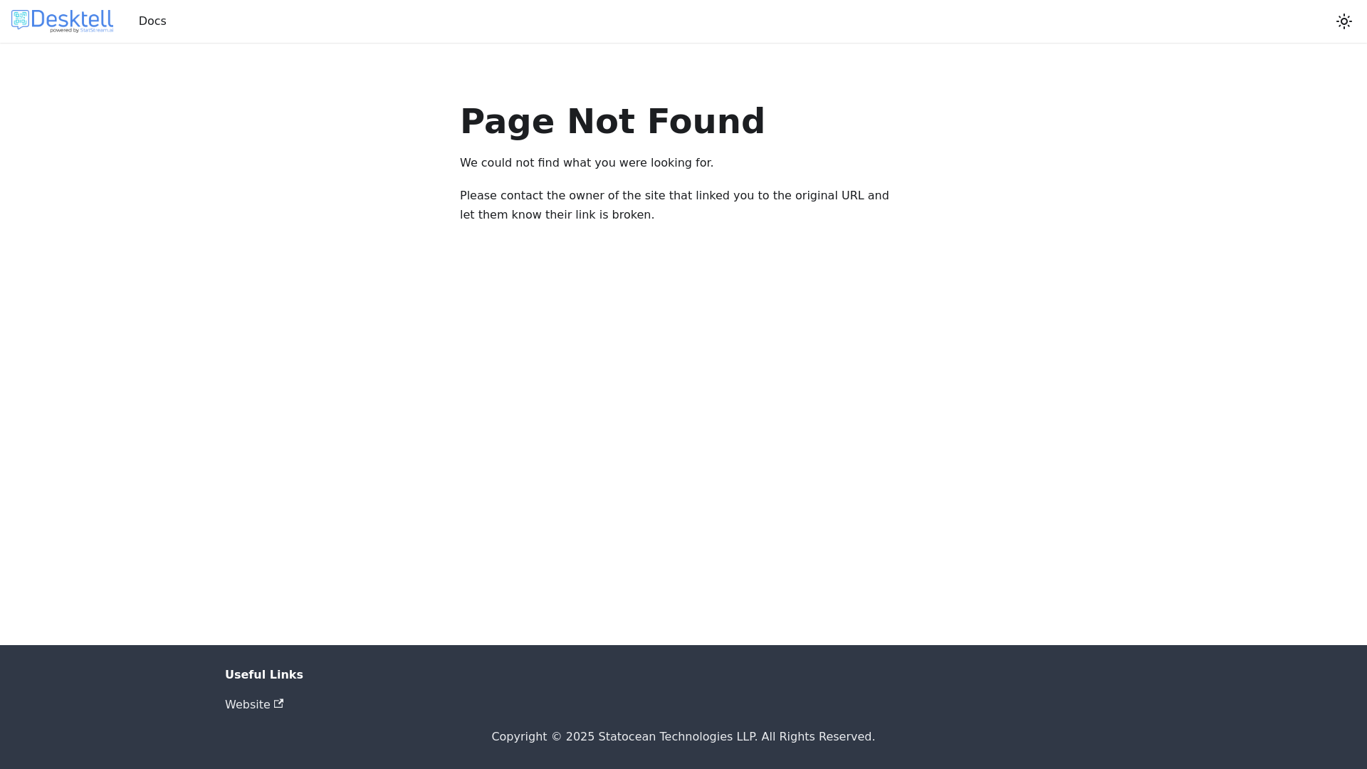 website screenshot of https://desktell-docs.pages.dev/