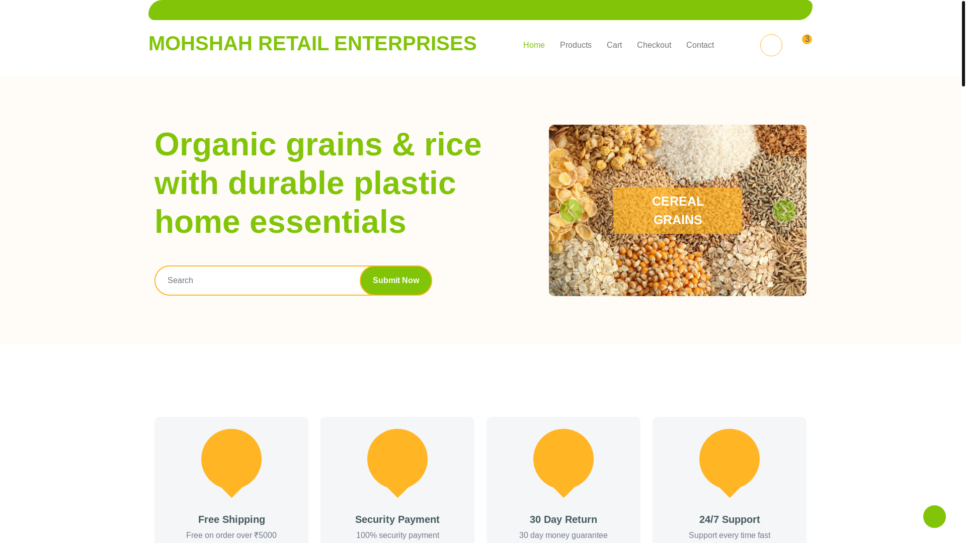 website screenshot of https://mohshahretailenterprises.shop/