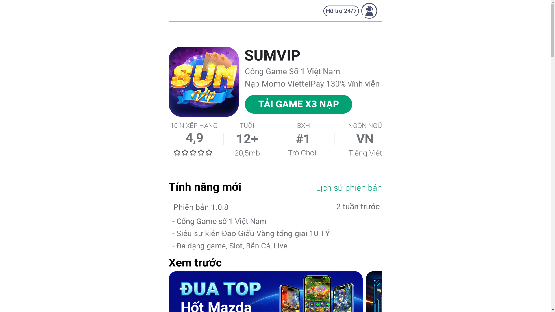 website screenshot of https://sumviptangcode50k.info/