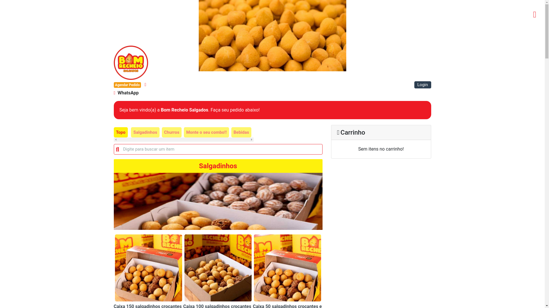 website screenshot of https://bomrecheiosalgados.com.br/