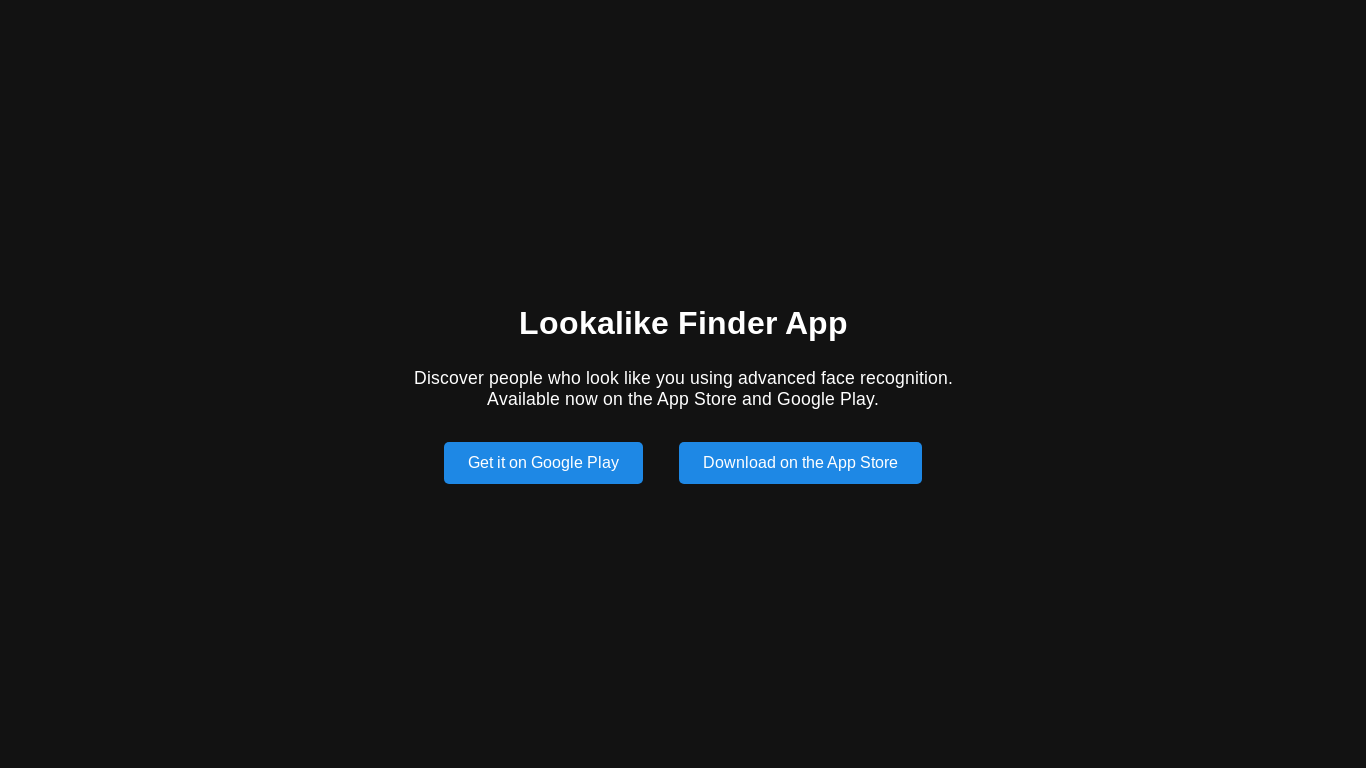 website screenshot of https://lookalikefinder.site/