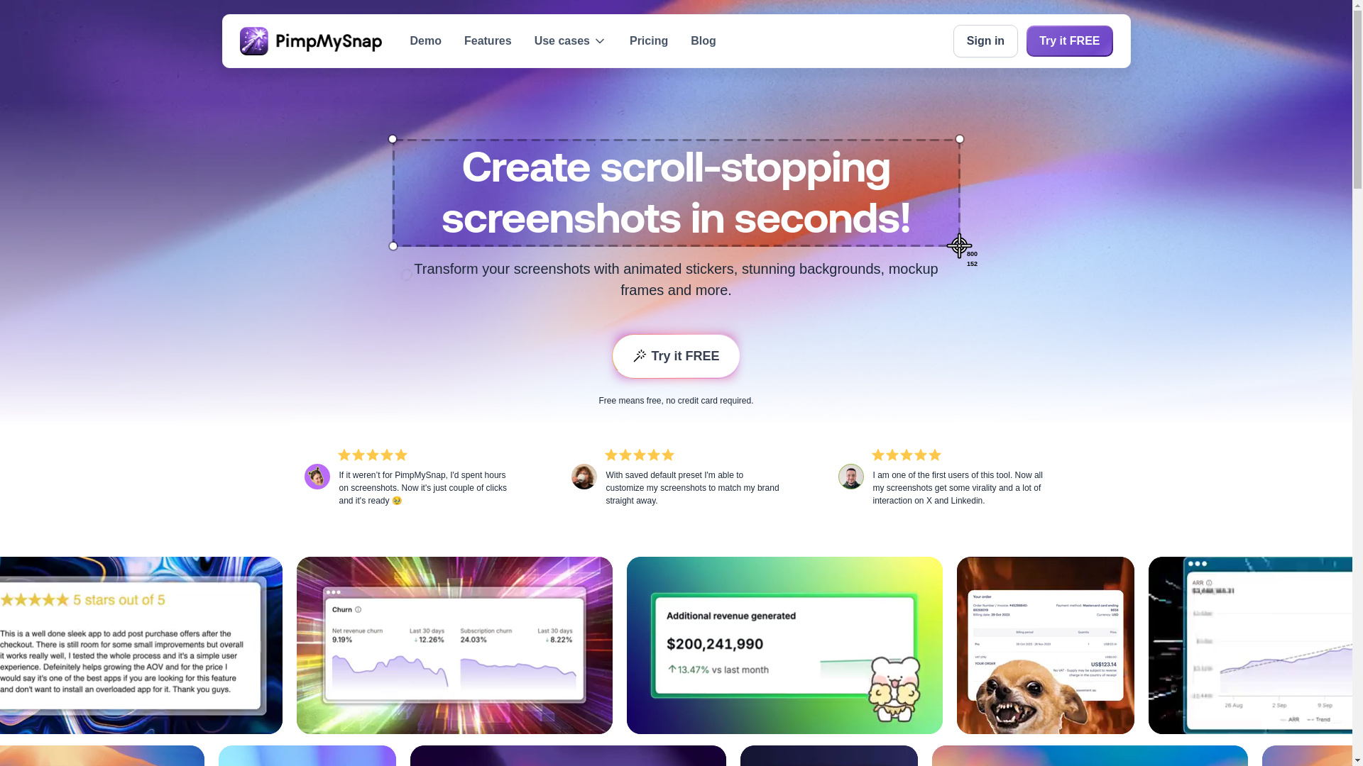 website screenshot of https://pimpmysnap.com/