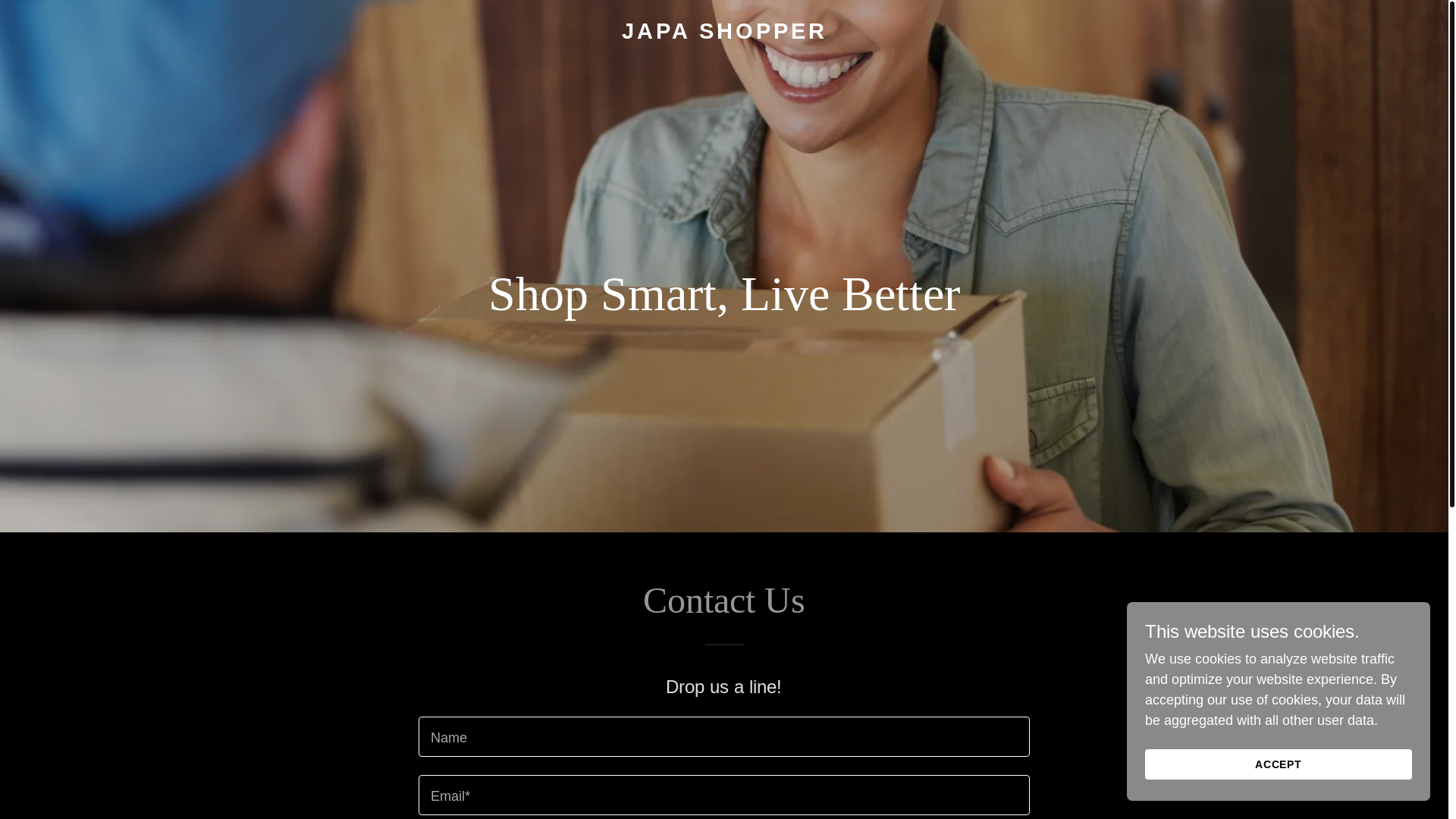 website screenshot of https://japashopper.com/