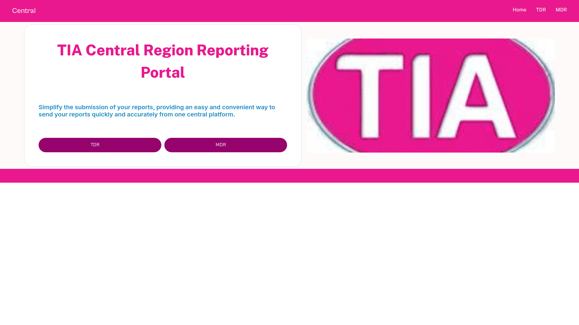 website screenshot of https://tiacentralreporting.pages.dev/