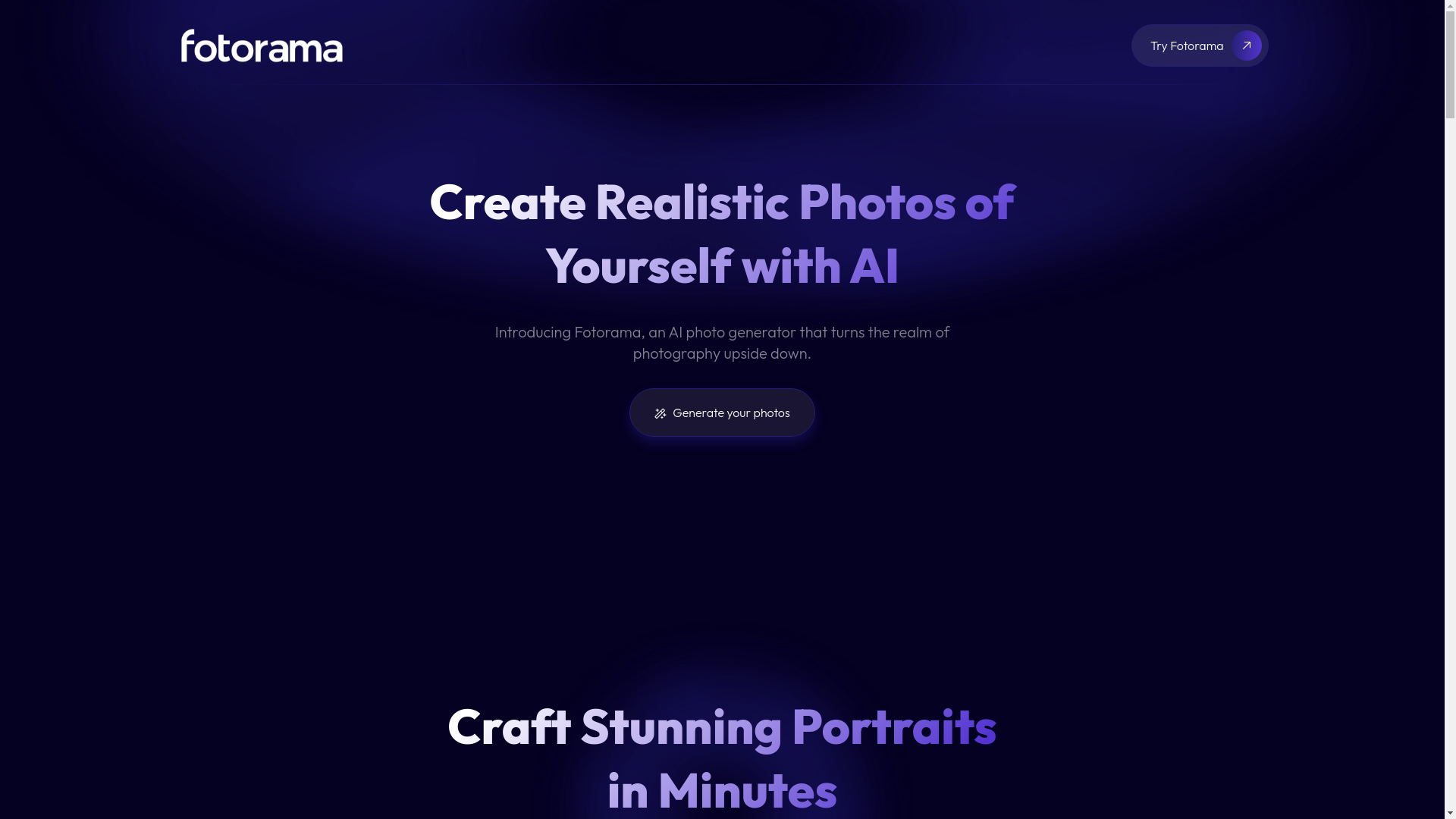 website screenshot of https://fotorama-landing.pages.dev/