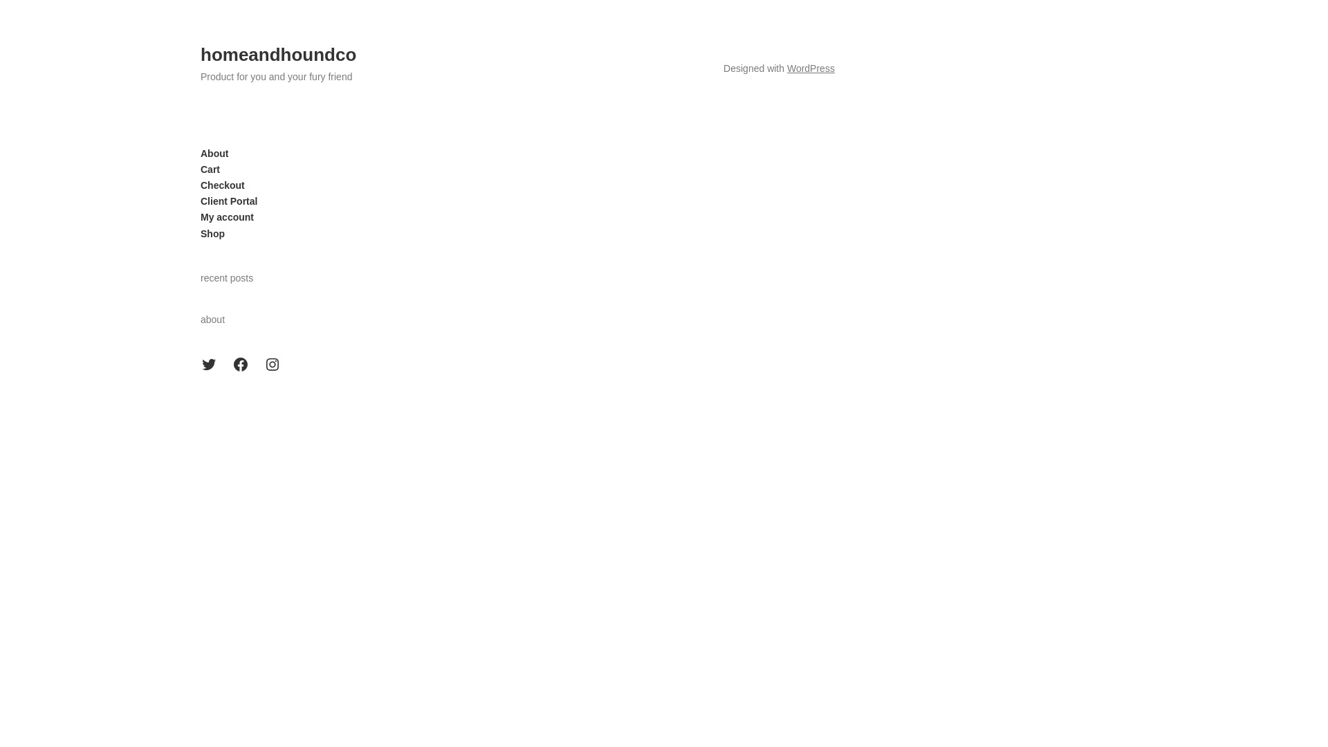 website screenshot of https://wwwhomeandhoundco.com/
