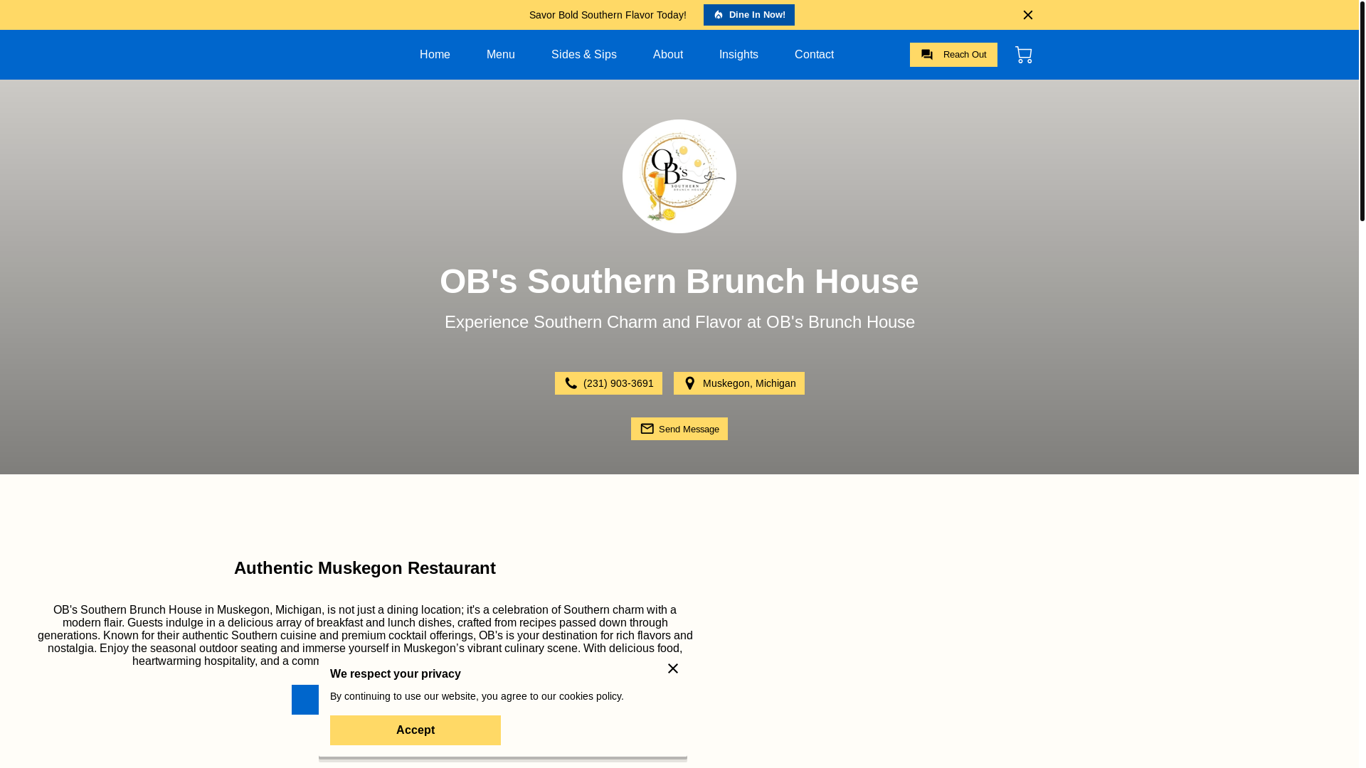 website screenshot of https://obsouthernbrunch.com/