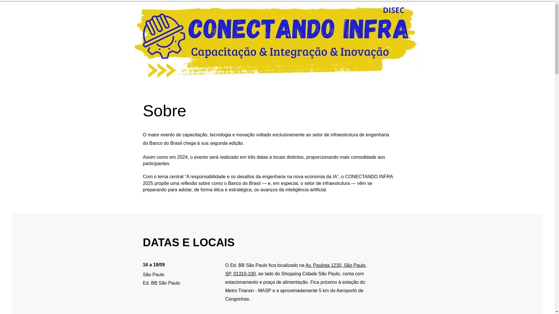 website screenshot of https://conectandoinfra.com.br/