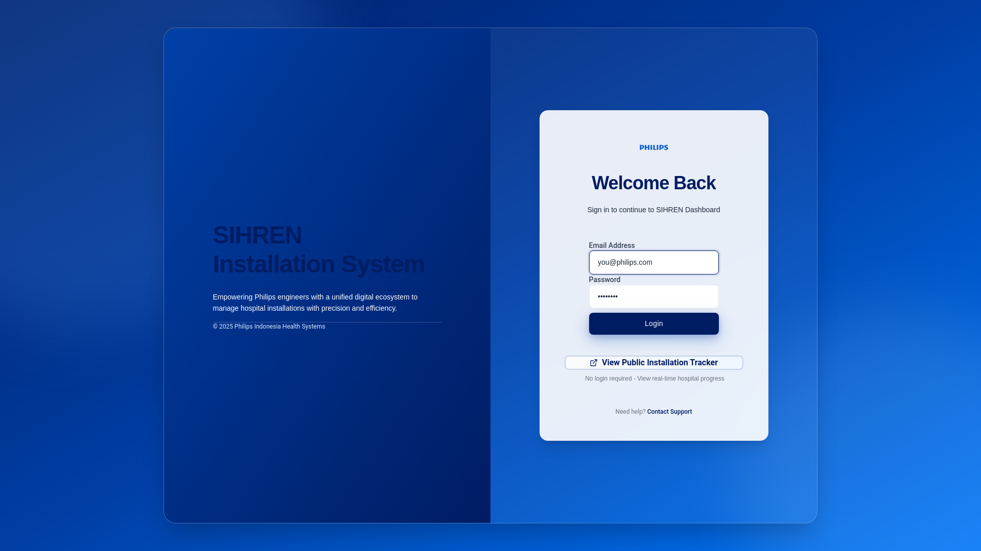 website screenshot of https://philips-sihren.app/