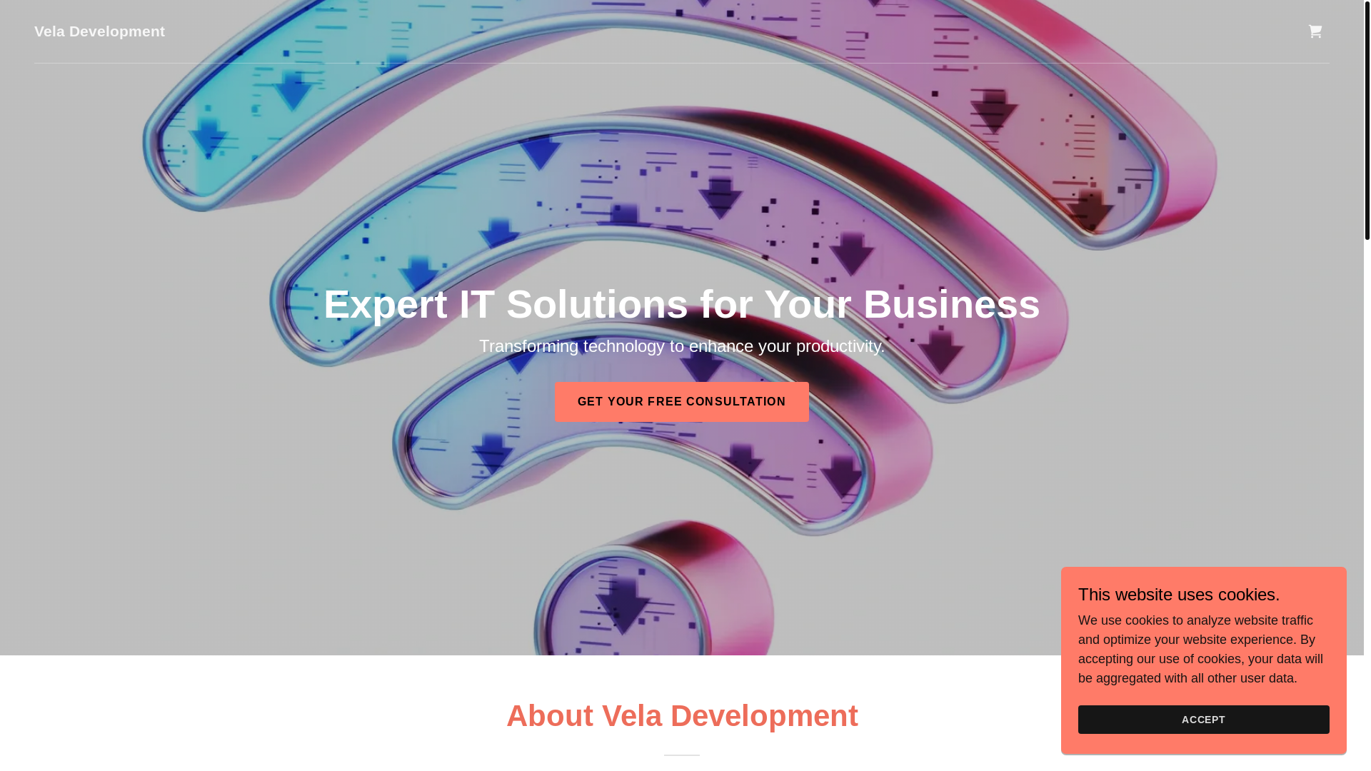 website screenshot of https://veladvn.com/