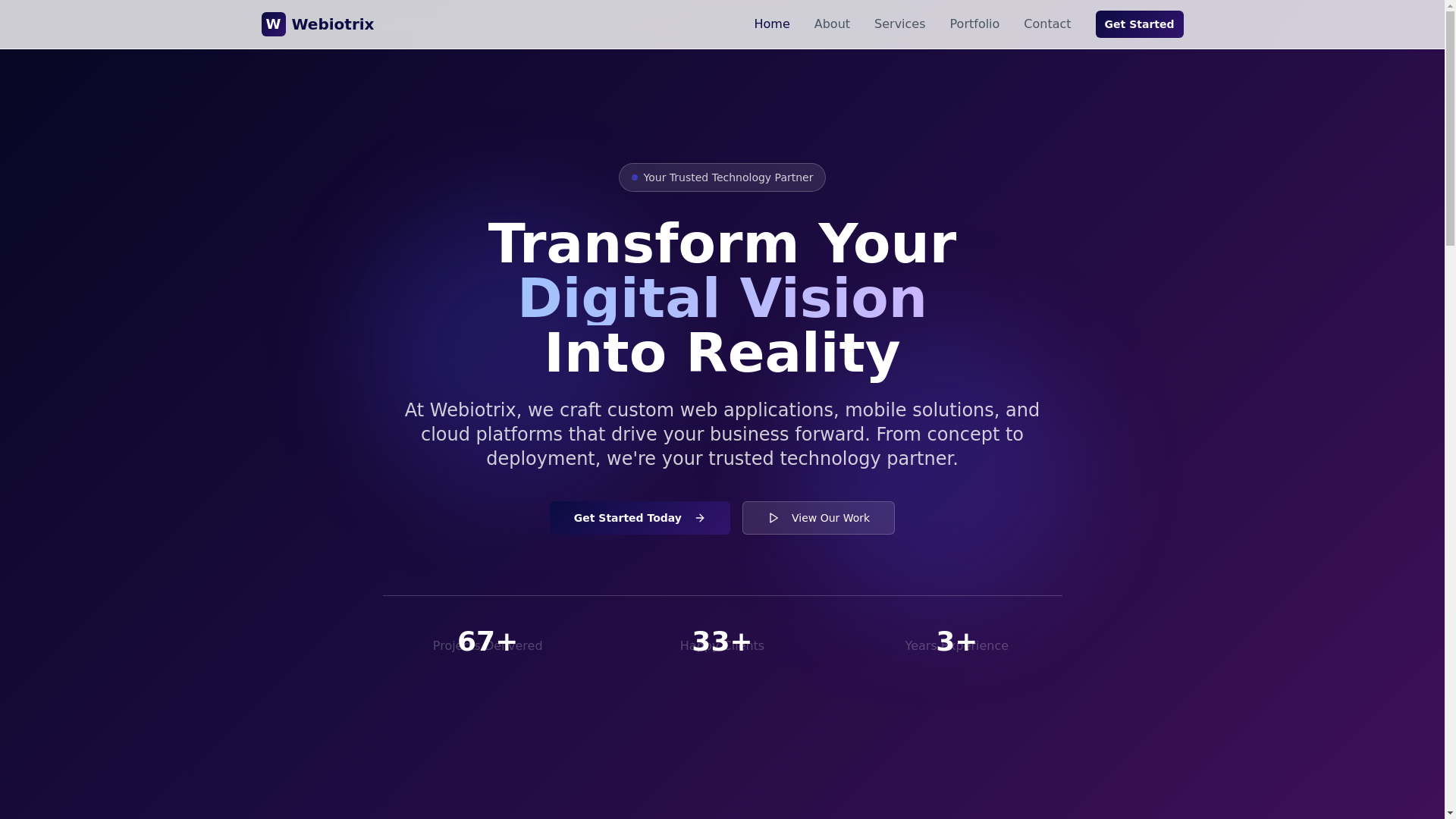 website screenshot of https://webiotrix-technologies.pages.dev/