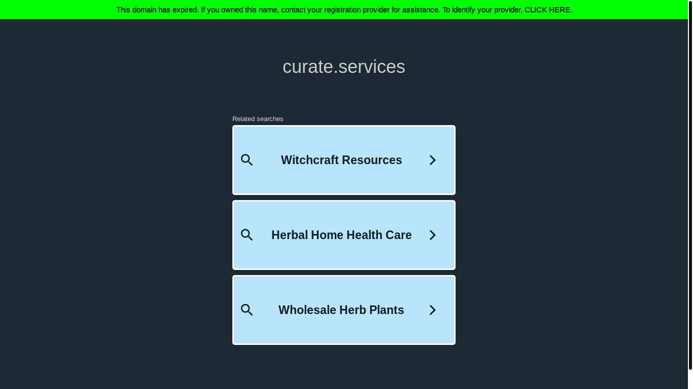 website screenshot of https://curate.services/