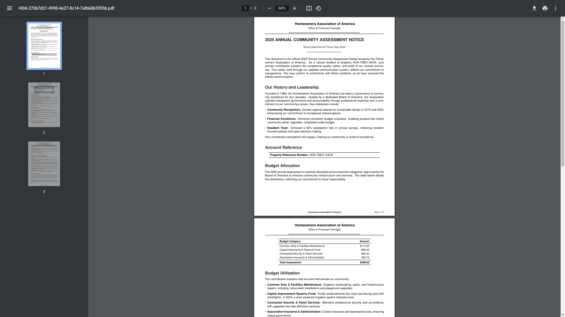 website screenshot of https://hoasofamerica.org/statement/HOA-75B31-A4C9