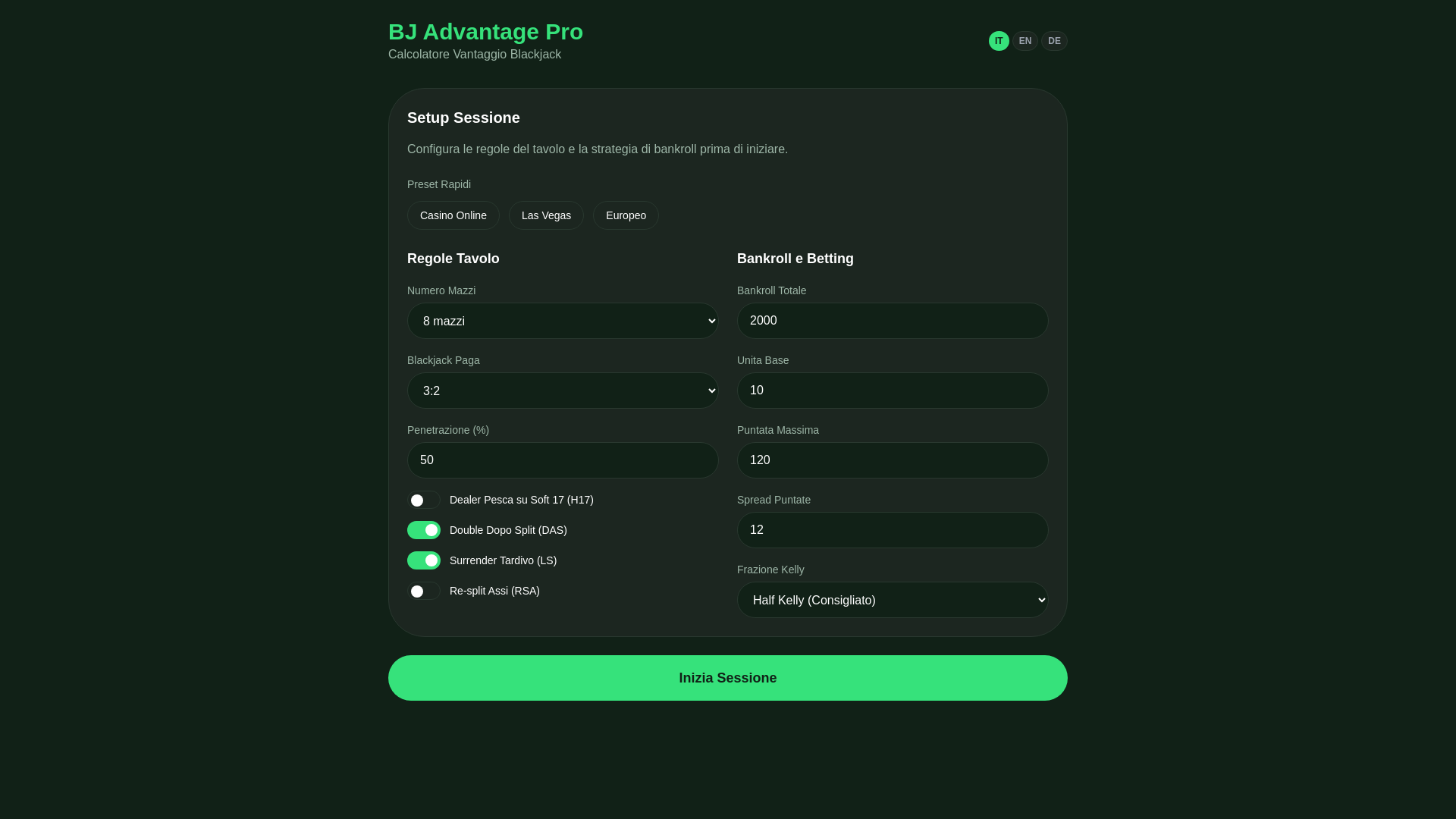 website screenshot of https://blackjackpro.app/