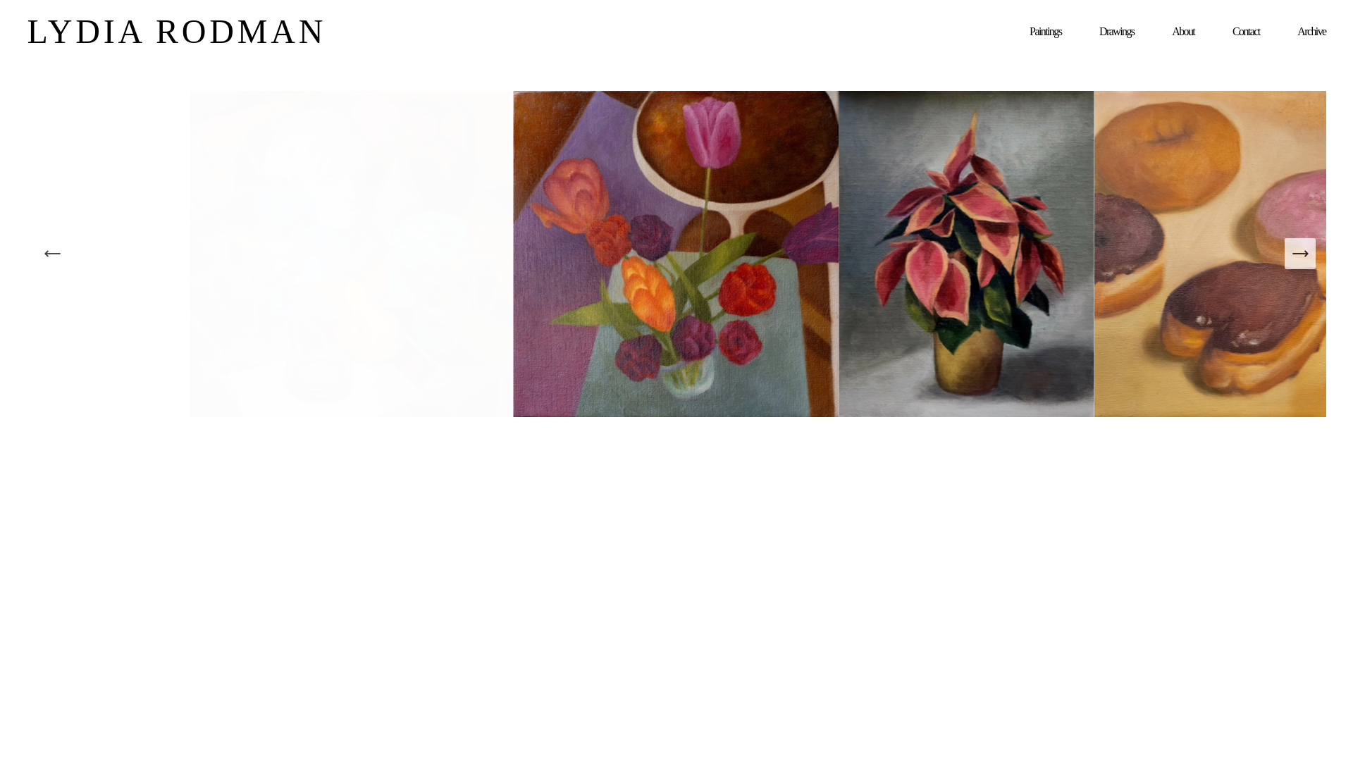 website screenshot of https://lydiarodman.art/