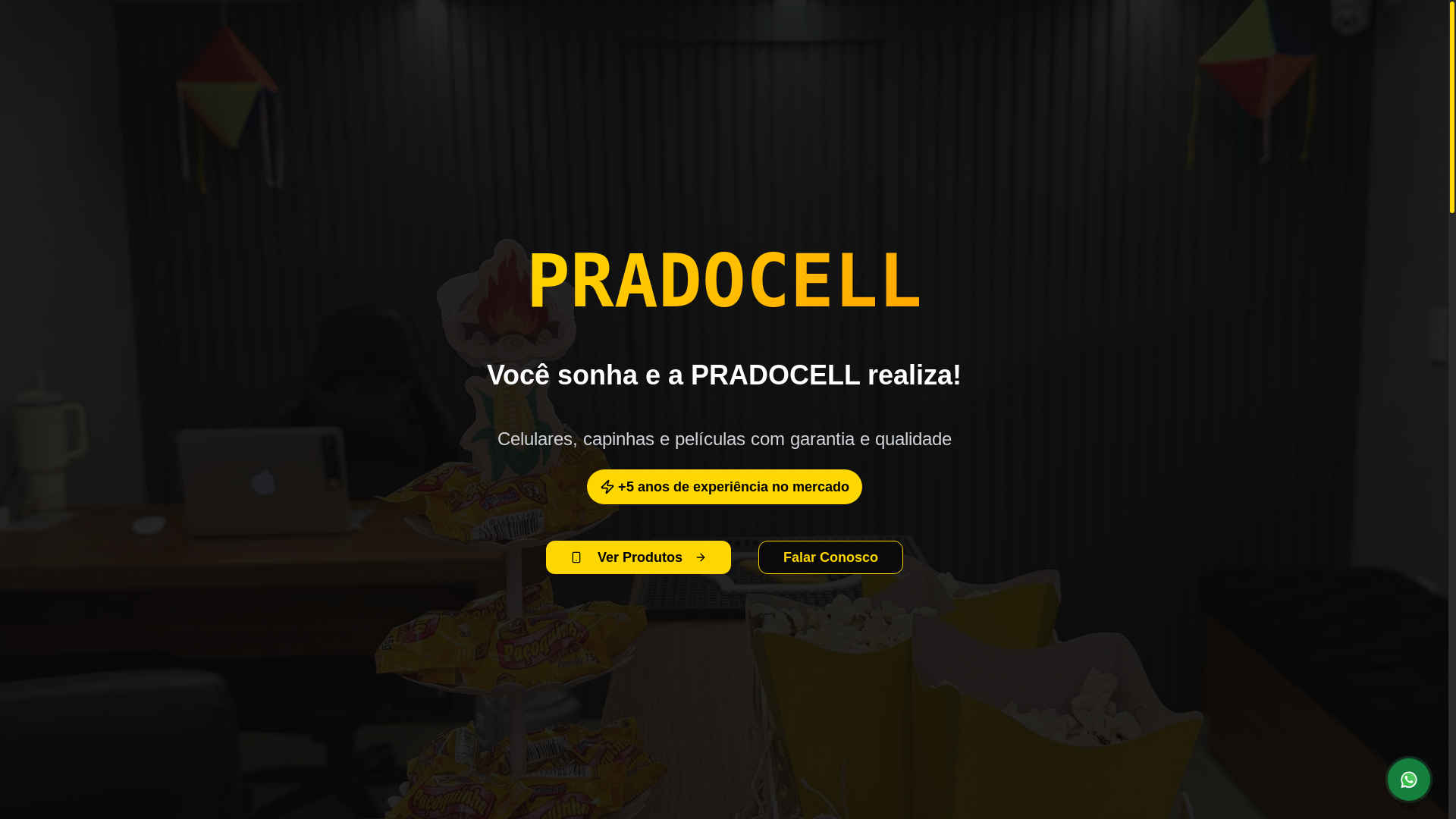 website screenshot of https://pradocell.com.br/