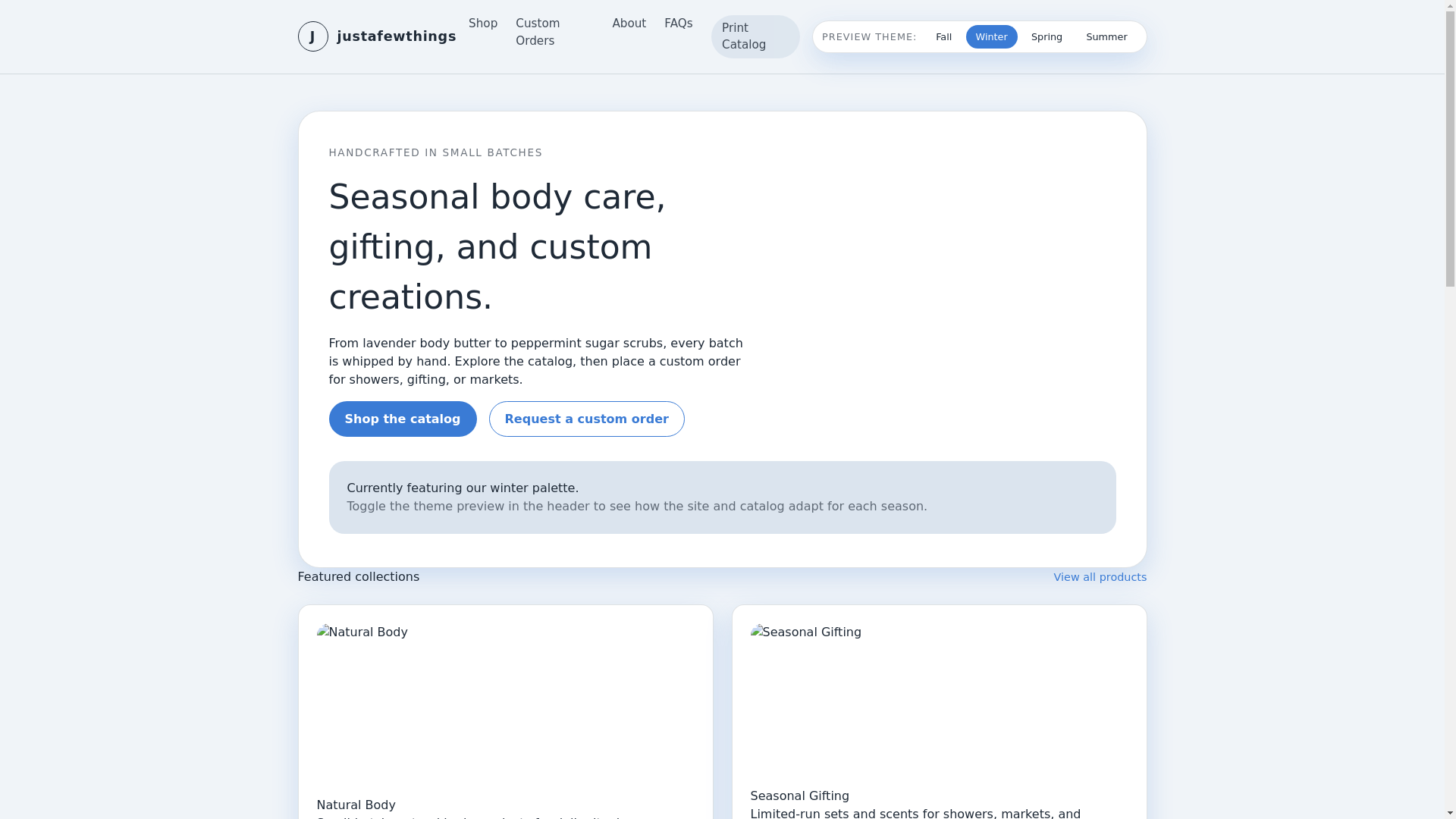 website screenshot of https://justafewthings.pages.dev/