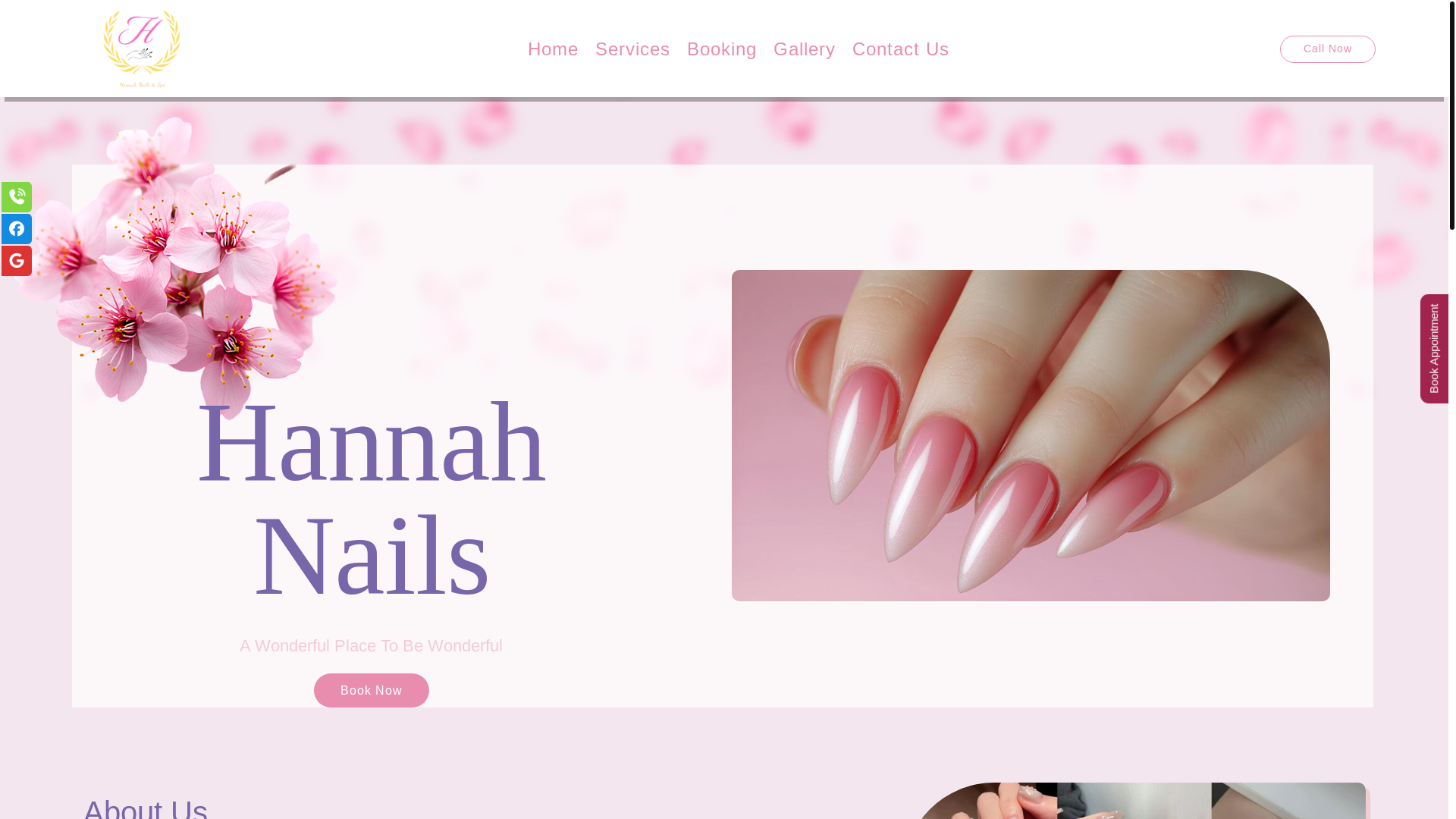 website screenshot of https://hannahnailsllc.com/