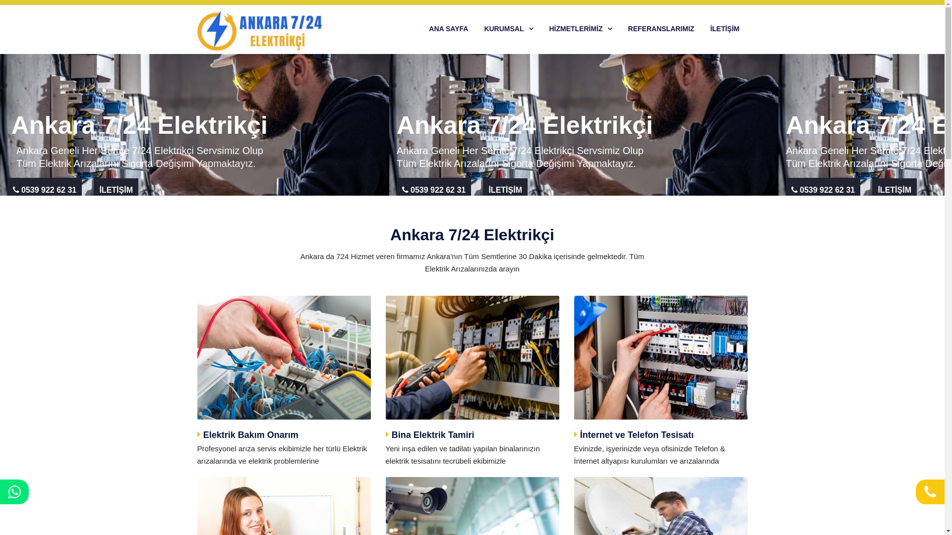 website screenshot of https://hizlielektrikci.com.tr/