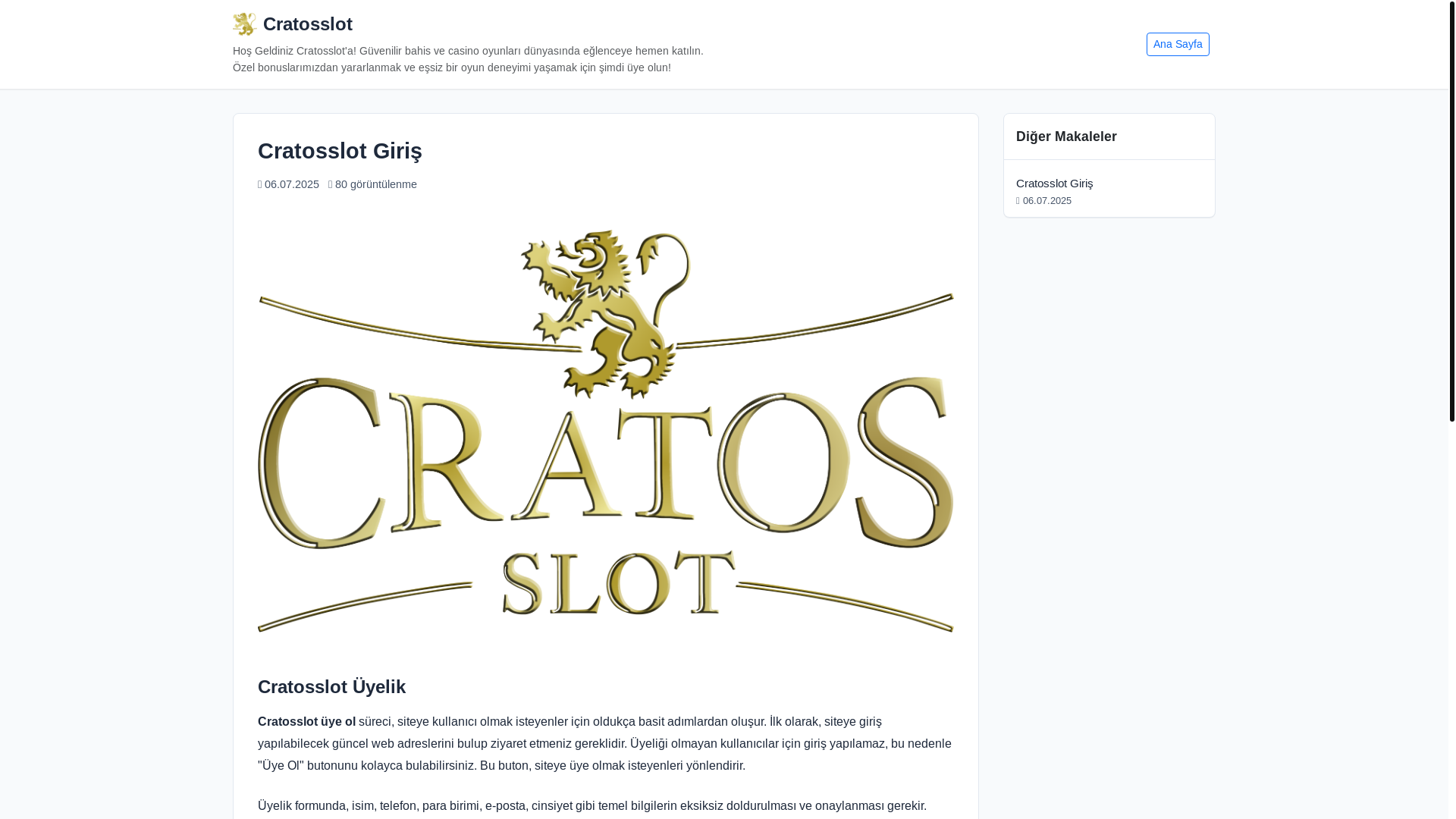website screenshot of https://cratosslotkayit.com/