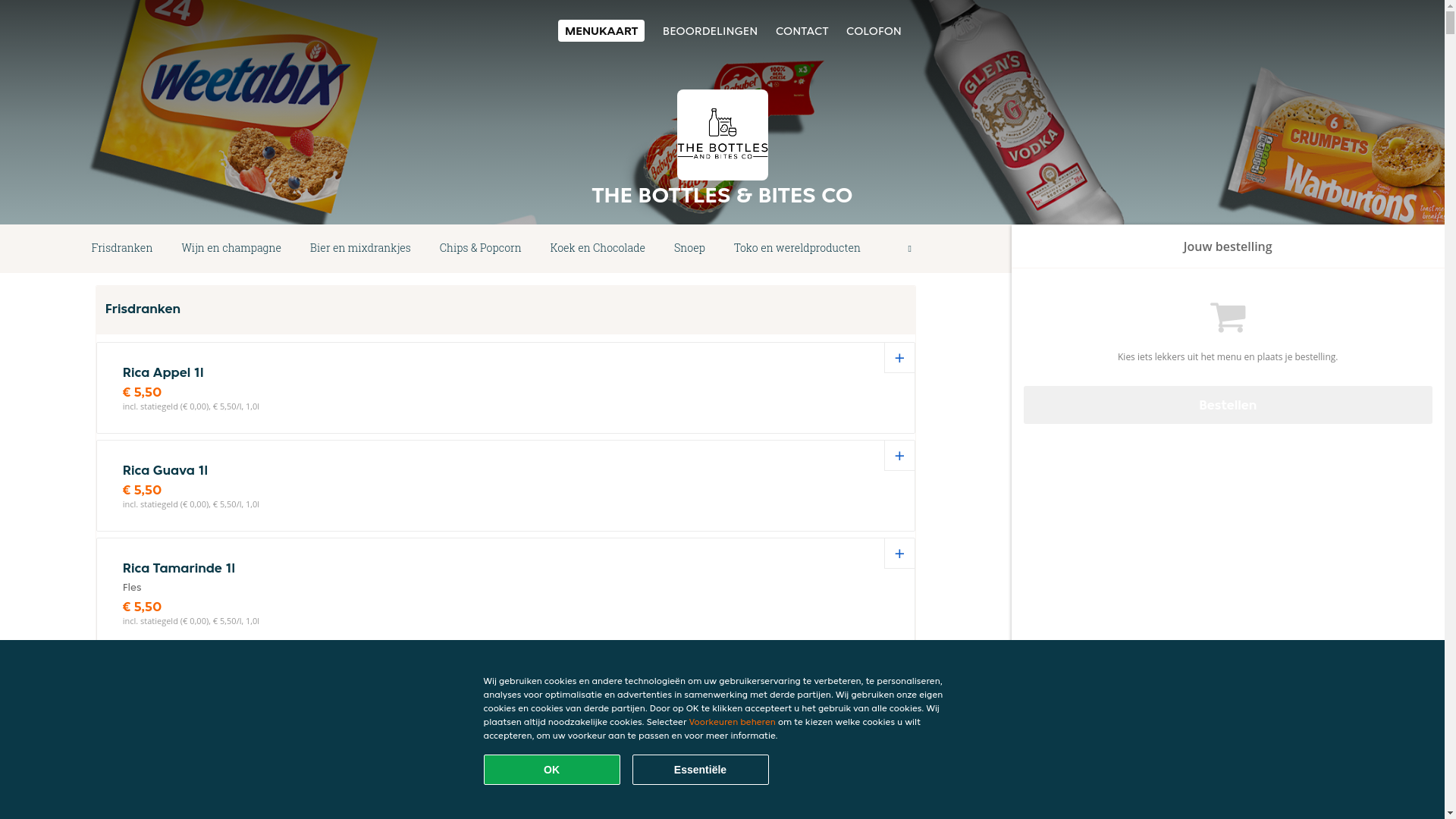 website screenshot of https://the-bottles-bites-co.nl/