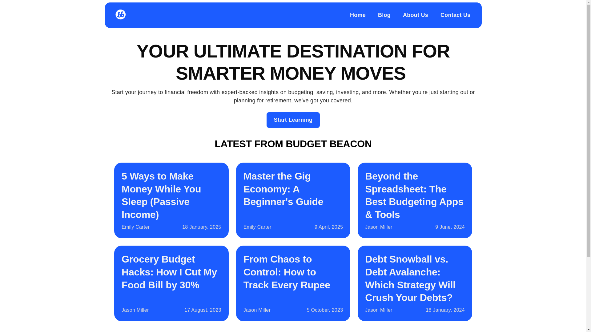website screenshot of https://budget-beacon.pages.dev/