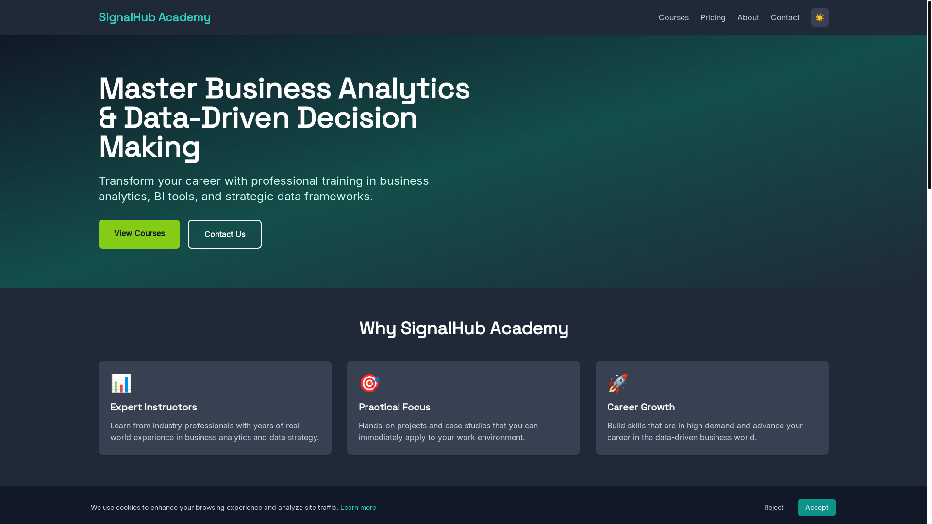 website screenshot of https://signalhubcom.app/