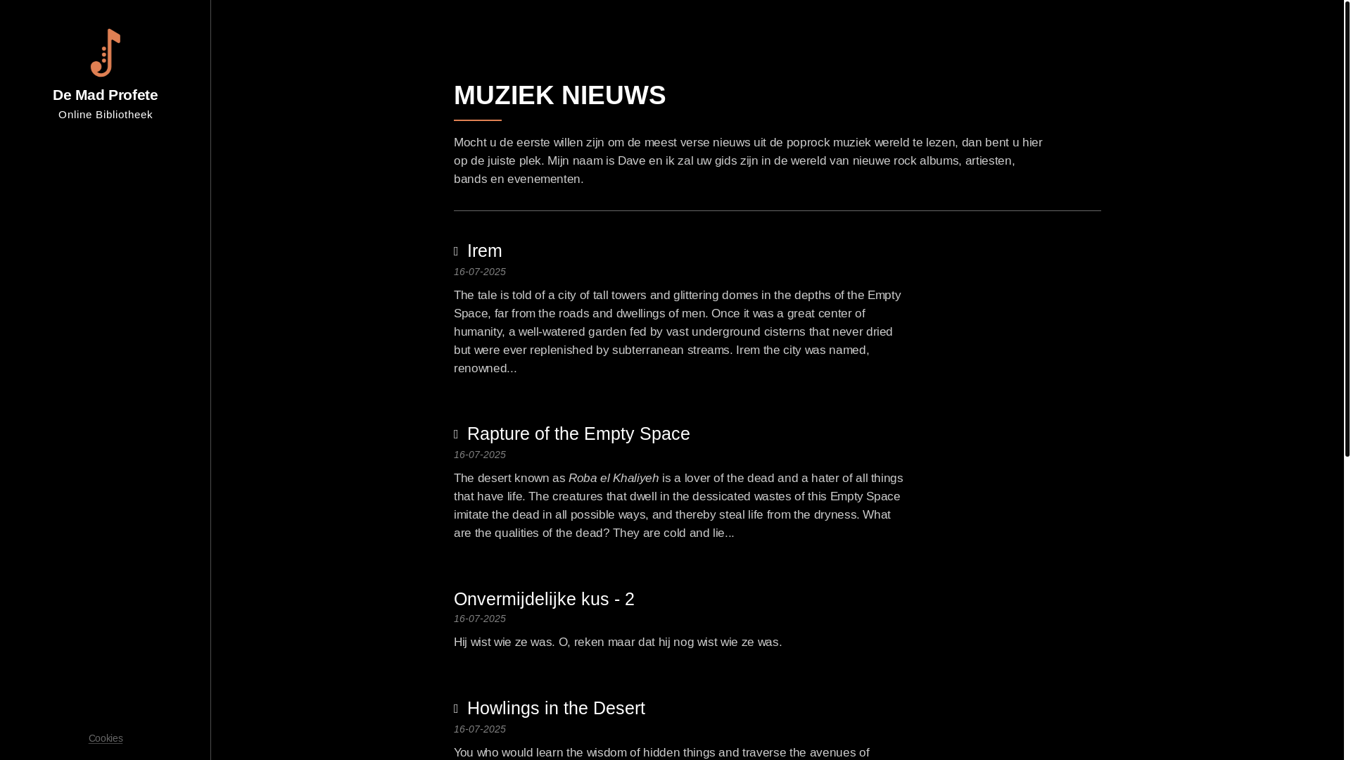 website screenshot of https://madprofete.nl/