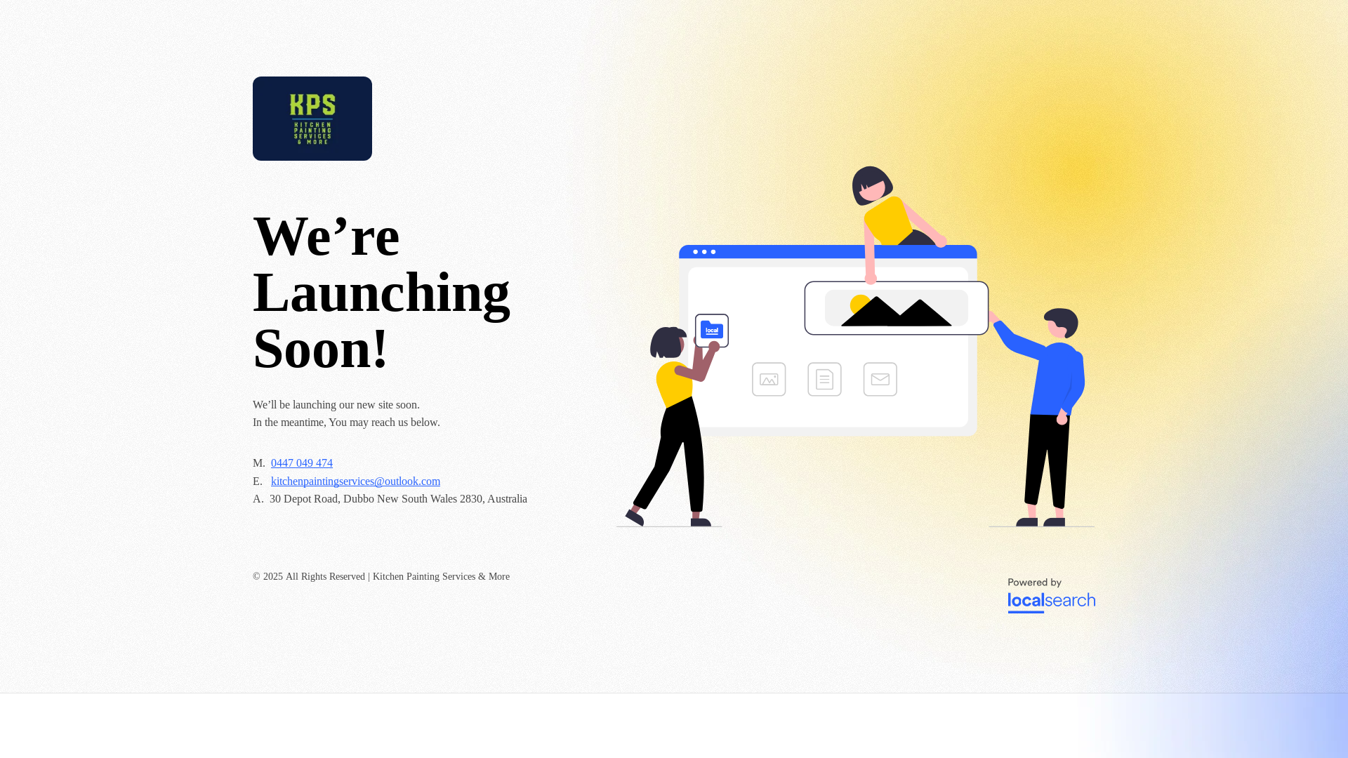 website screenshot of https://kitchenpaintingservices.com.au/