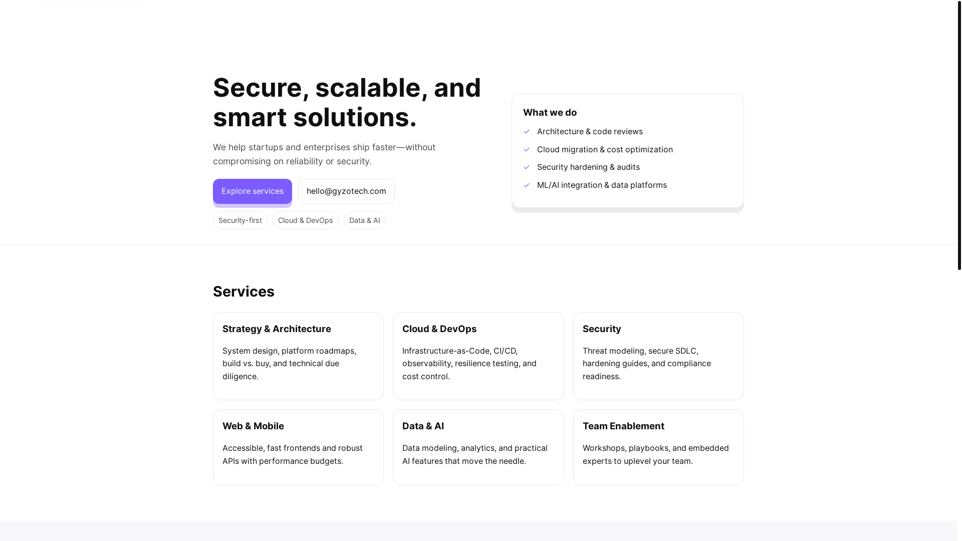 website screenshot of https://gyzotech.pages.dev/