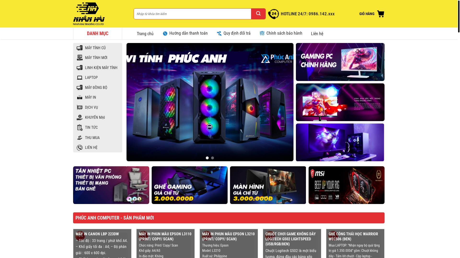 website screenshot of https://nhanhai.vn/