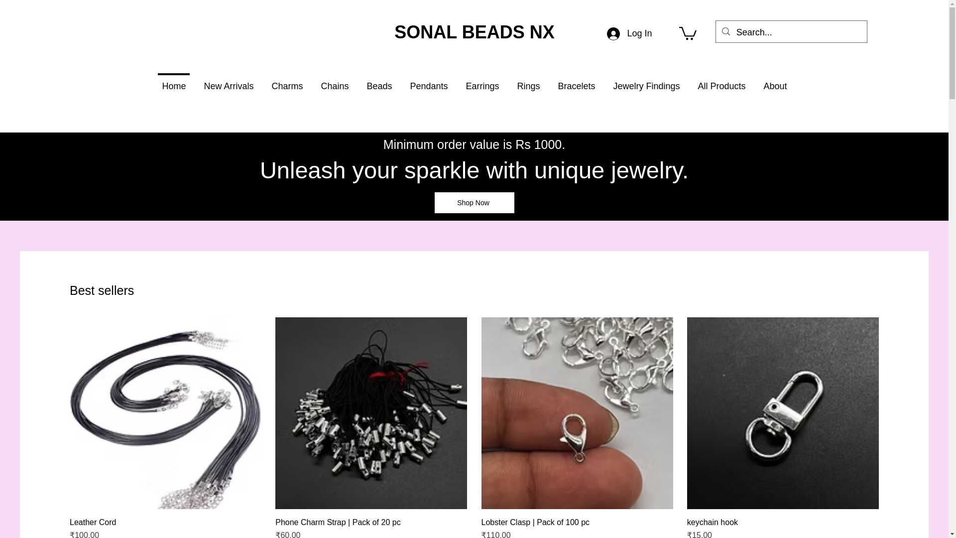 website screenshot of https://sonalbeadsnx.com/