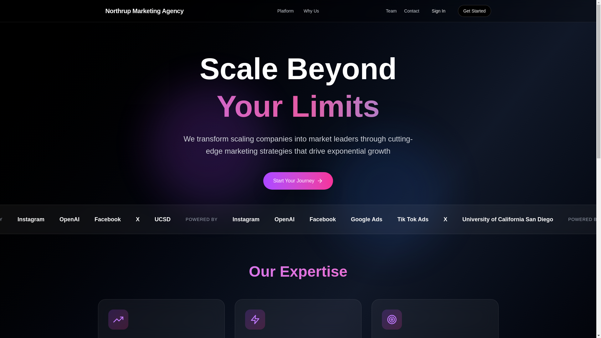 website screenshot of https://northrupmarketing.com/