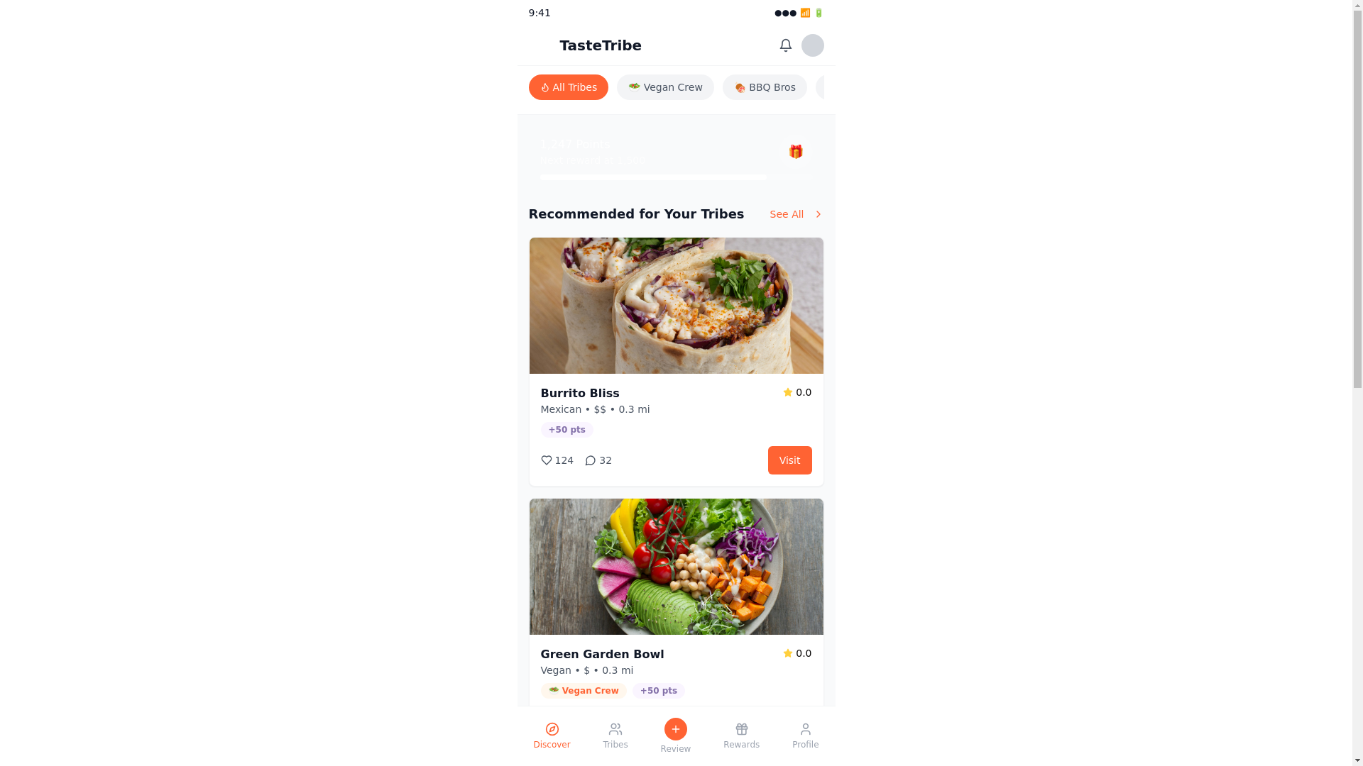 website screenshot of https://tastetribe.org/