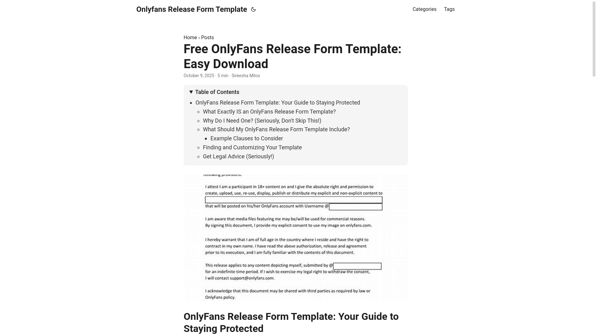 website screenshot of https://onlyfans-release-form-template.pages.dev/