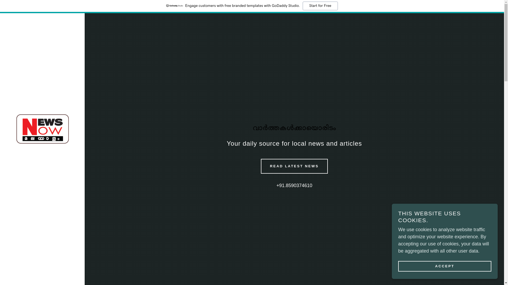 website screenshot of https://newsnowmalayalam.xyz/